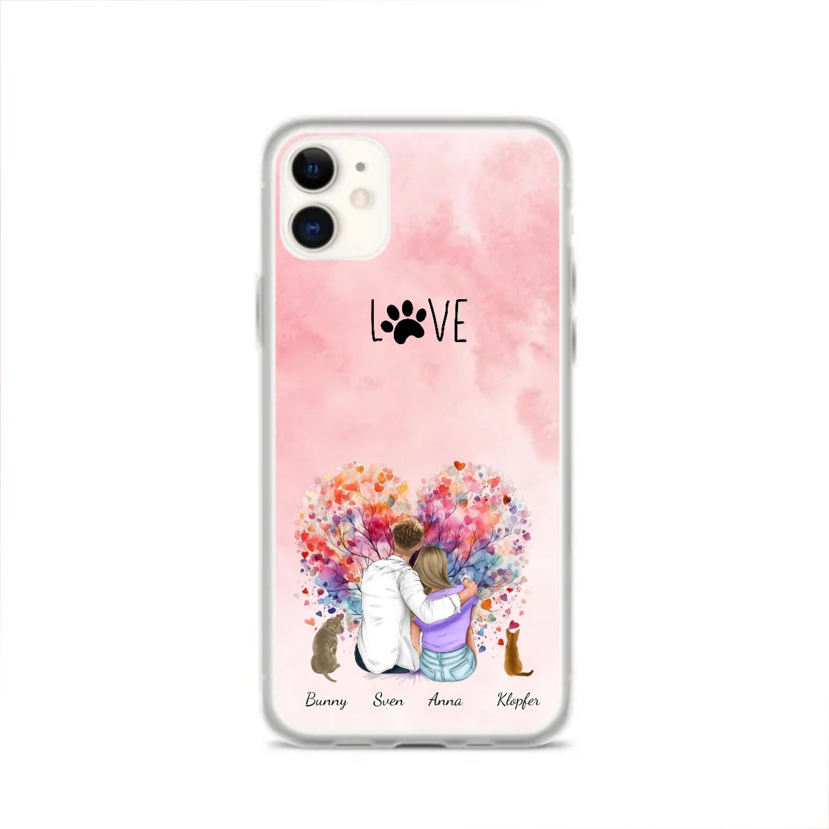 Personalisierte iphone Hülle - partner mit 1 - 6 Haustieren - Magnifa