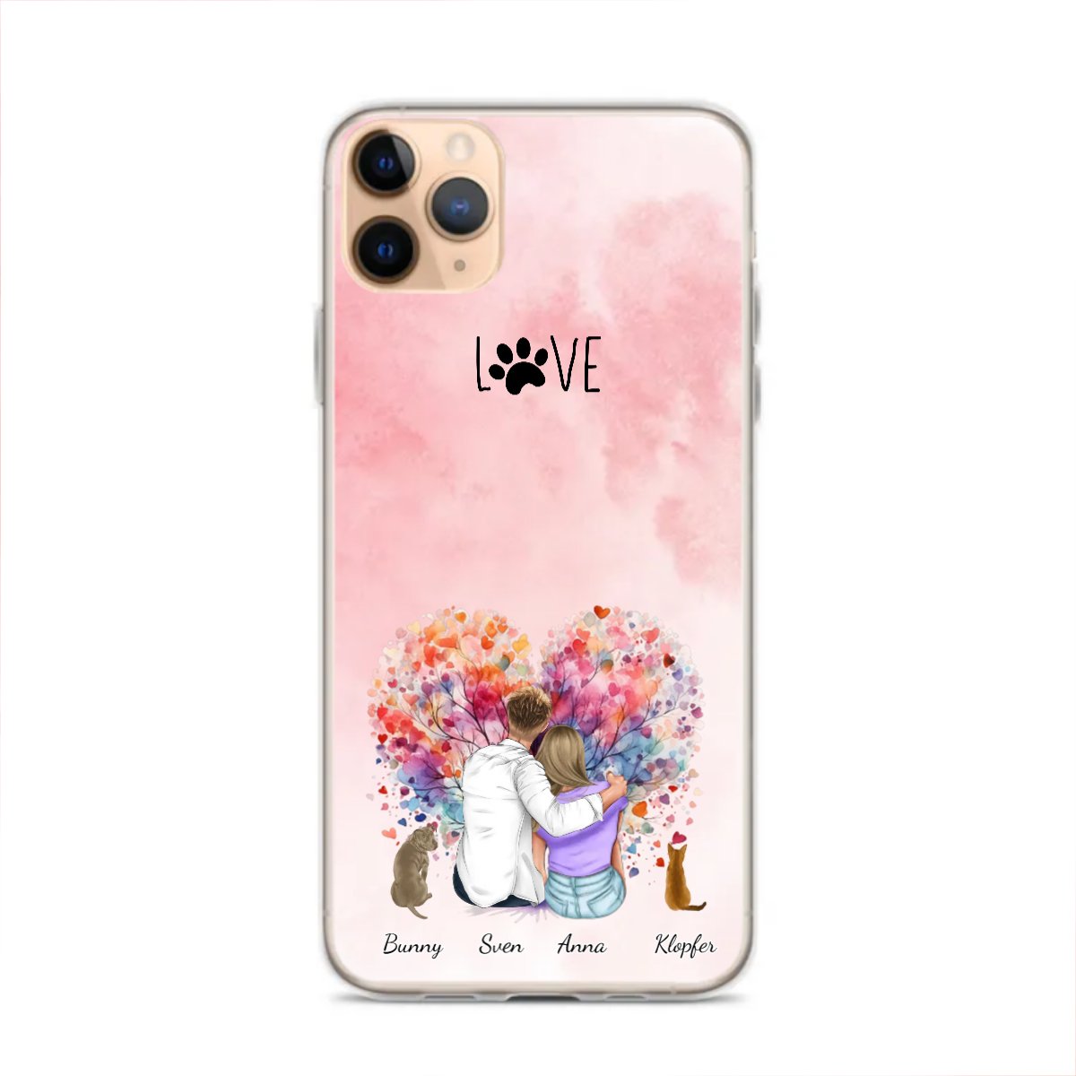 Personalisierte iphone Hülle - partner mit 1 - 6 Haustieren - Magnifa