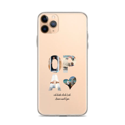 Personalisierte iphone handy - hülle für Opa - OPA Schriftzug und dein Bilder - Magnifa