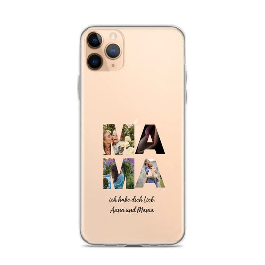 Personalisierte iphone handy - hülle für Mama - MAMA Schriftzug und dein Bilder - Magnifa