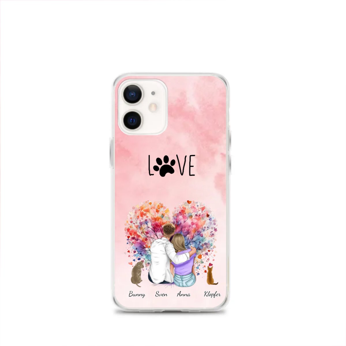 Personalisierte iphone Hülle - partner mit 1 - 6 Haustieren - Magnifa