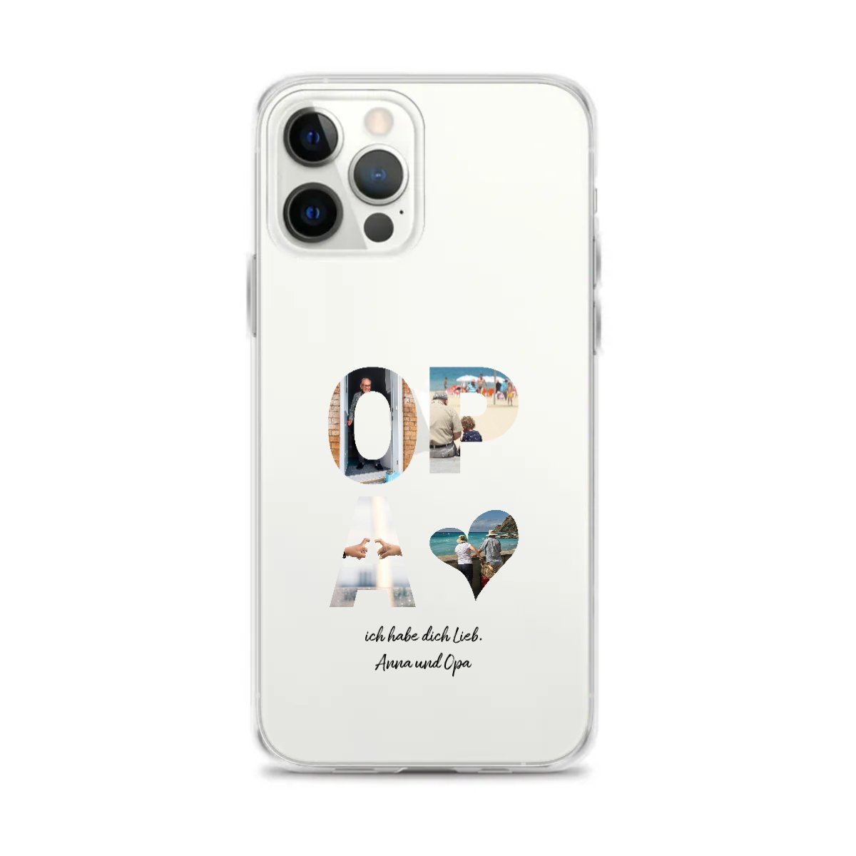 Personalisierte iphone handy - hülle für Opa - OPA Schriftzug und dein Bilder - Magnifa
