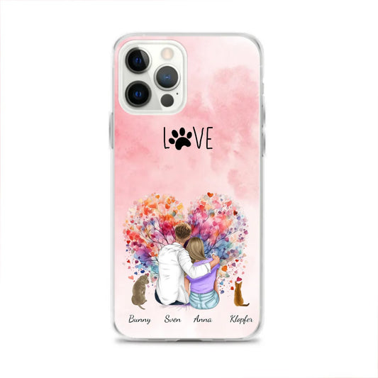 Personalisierte iphone Hülle - partner mit 1 - 6 Haustieren - Magnifa