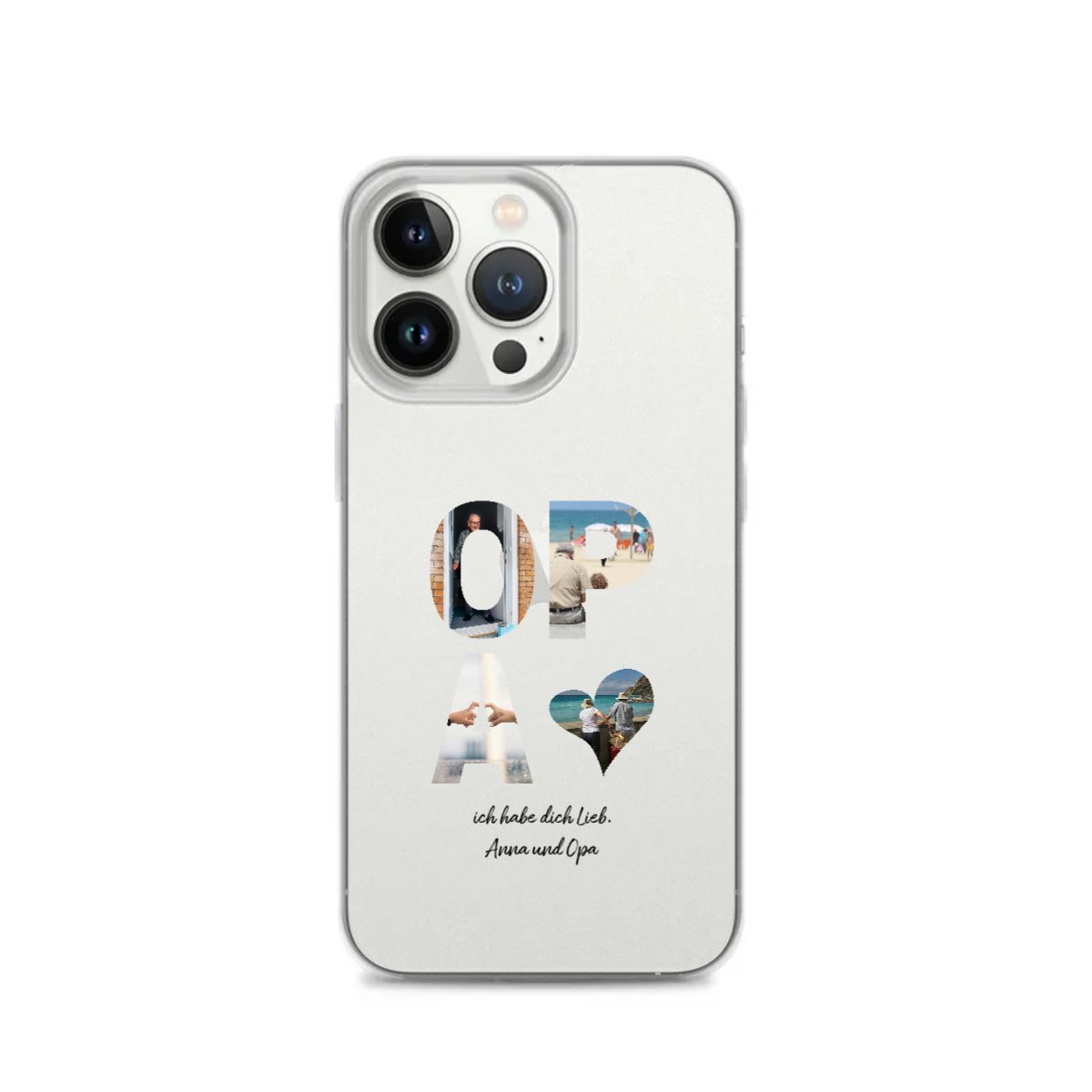 Personalisierte iphone handy - hülle für Opa - OPA Schriftzug und dein Bilder - Magnifa