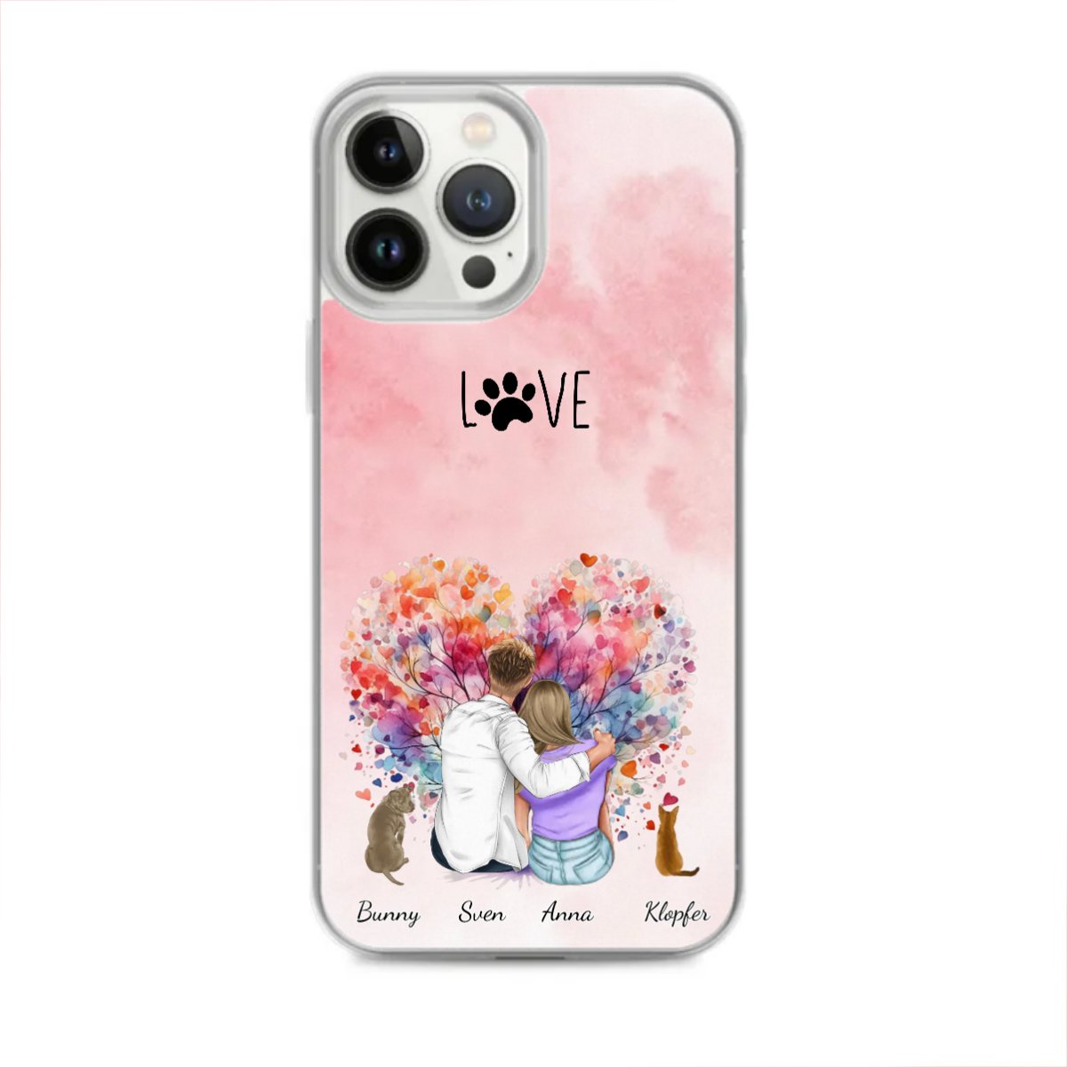 Personalisierte iphone Hülle - partner mit 1 - 6 Haustieren - Magnifa
