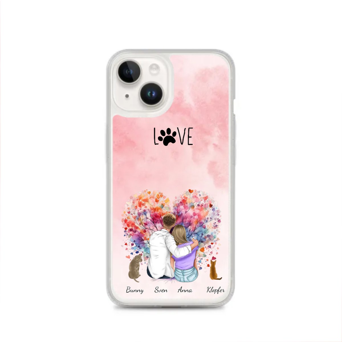 Personalisierte iphone Hülle - partner mit 1 - 6 Haustieren - Magnifa