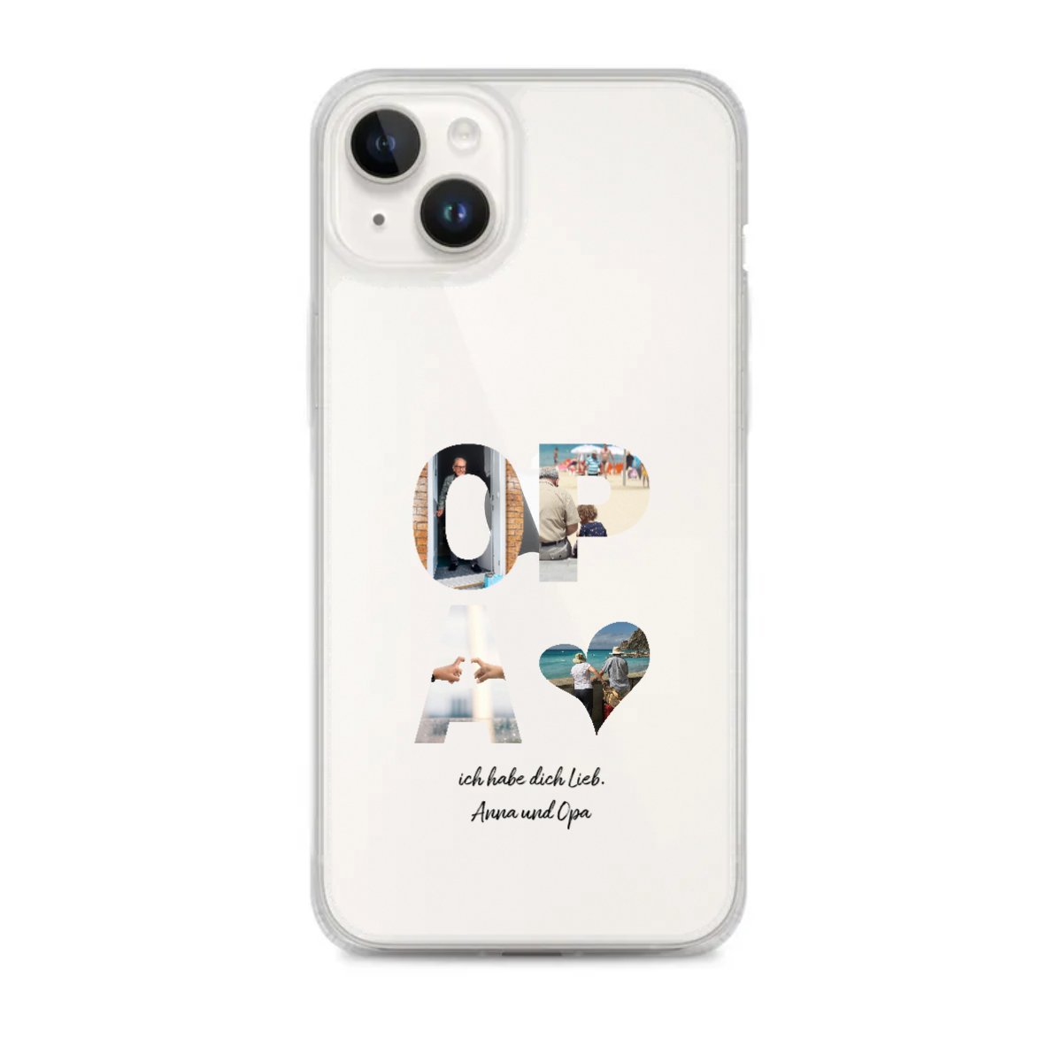 Personalisierte iphone handy - hülle für Opa - OPA Schriftzug und dein Bilder - Magnifa