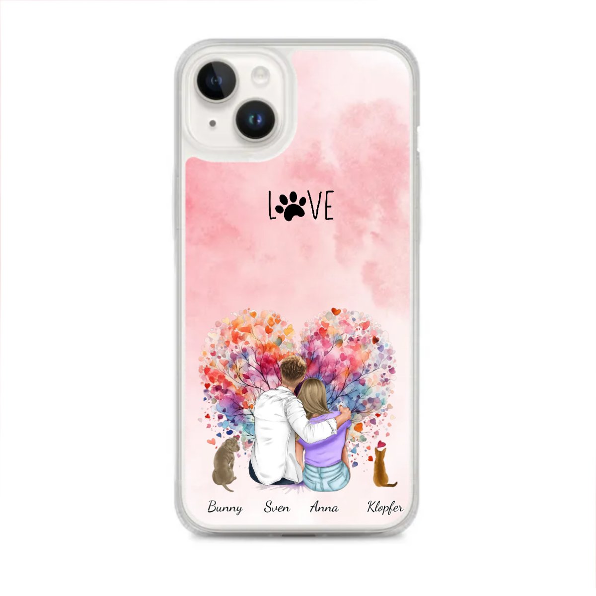 Personalisierte iphone Hülle - partner mit 1 - 6 Haustieren - Magnifa
