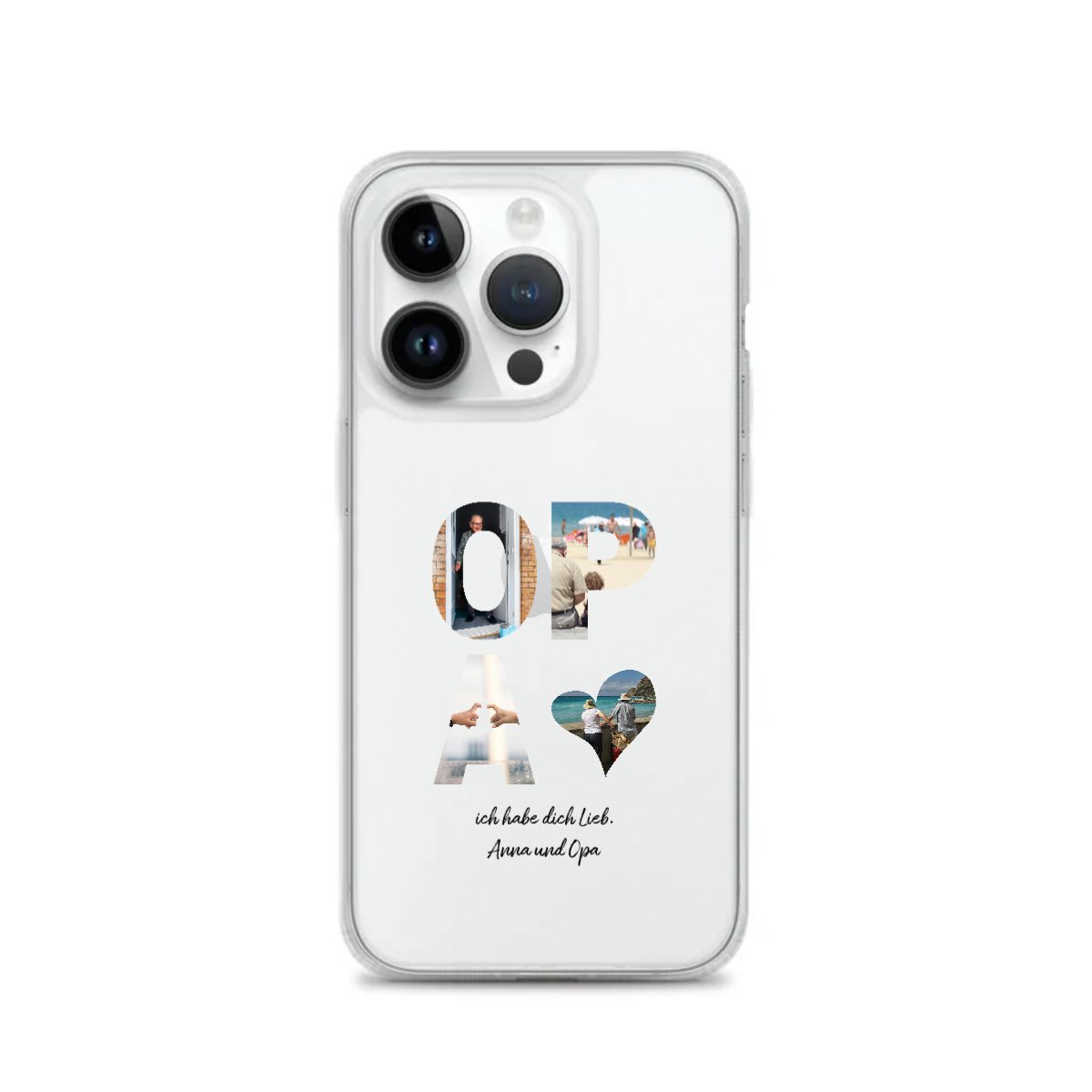 Personalisierte iphone handy - hülle für Opa - OPA Schriftzug und dein Bilder - Magnifa