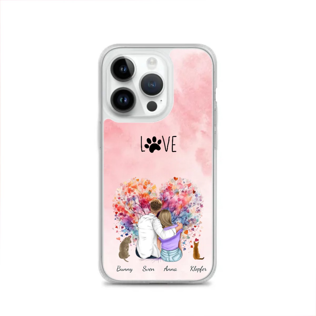Personalisierte iphone Hülle - partner mit 1 - 6 Haustieren - Magnifa