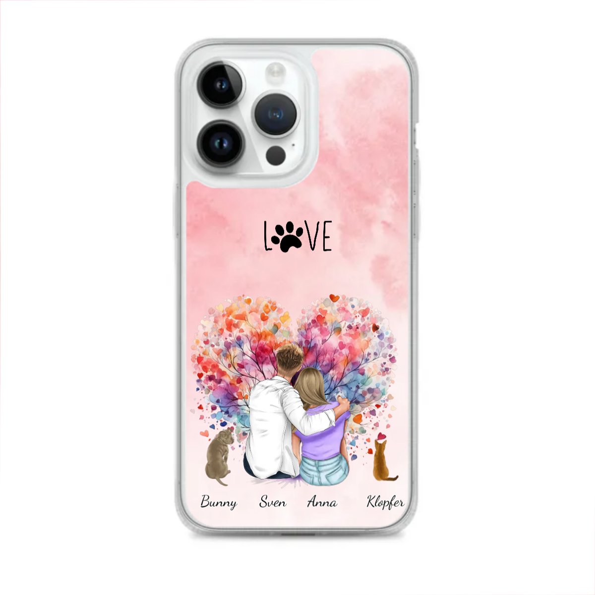 Personalisierte iphone Hülle - partner mit 1 - 6 Haustieren - Magnifa