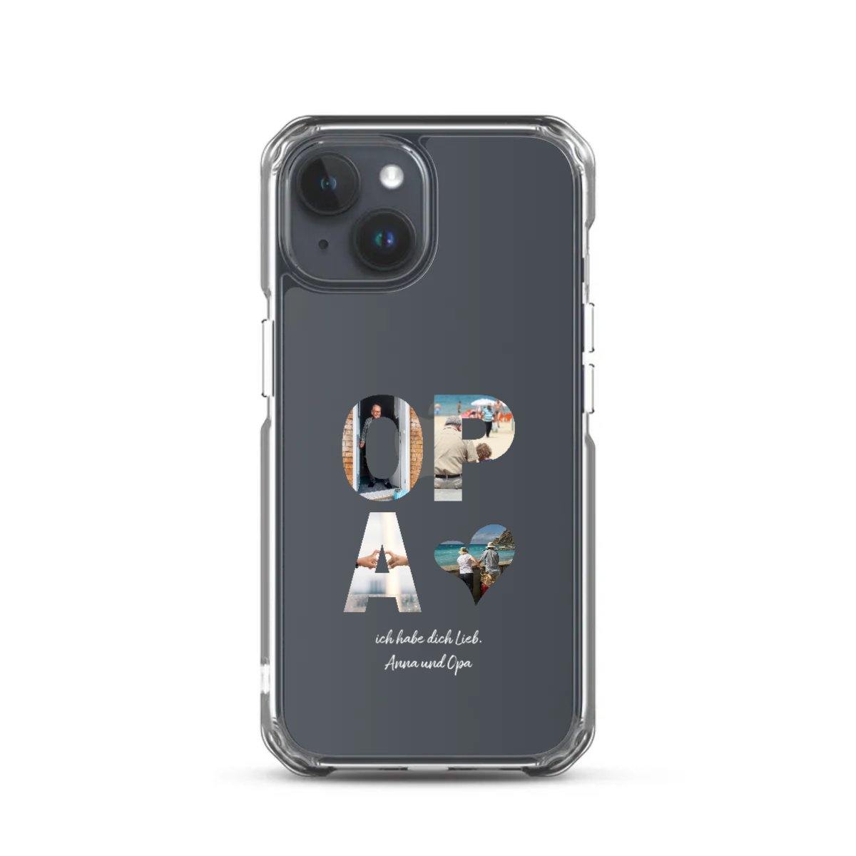 Personalisierte iphone handy - hülle für Opa - OPA Schriftzug und dein Bilder - Magnifa