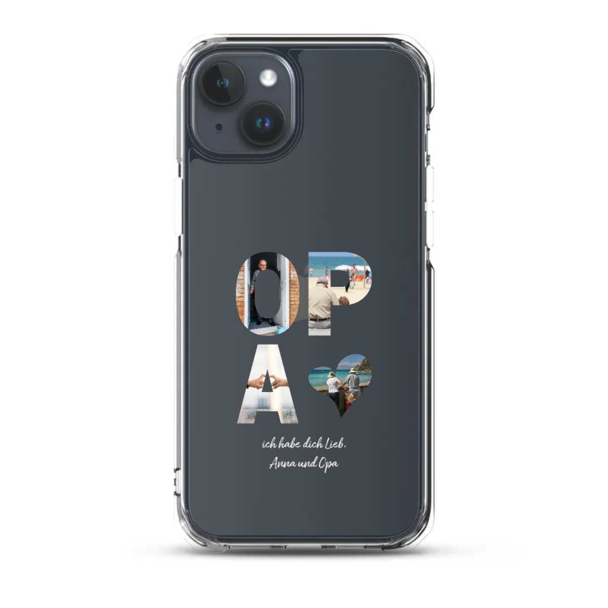 Personalisierte iphone handy - hülle für Opa - OPA Schriftzug und dein Bilder - Magnifa