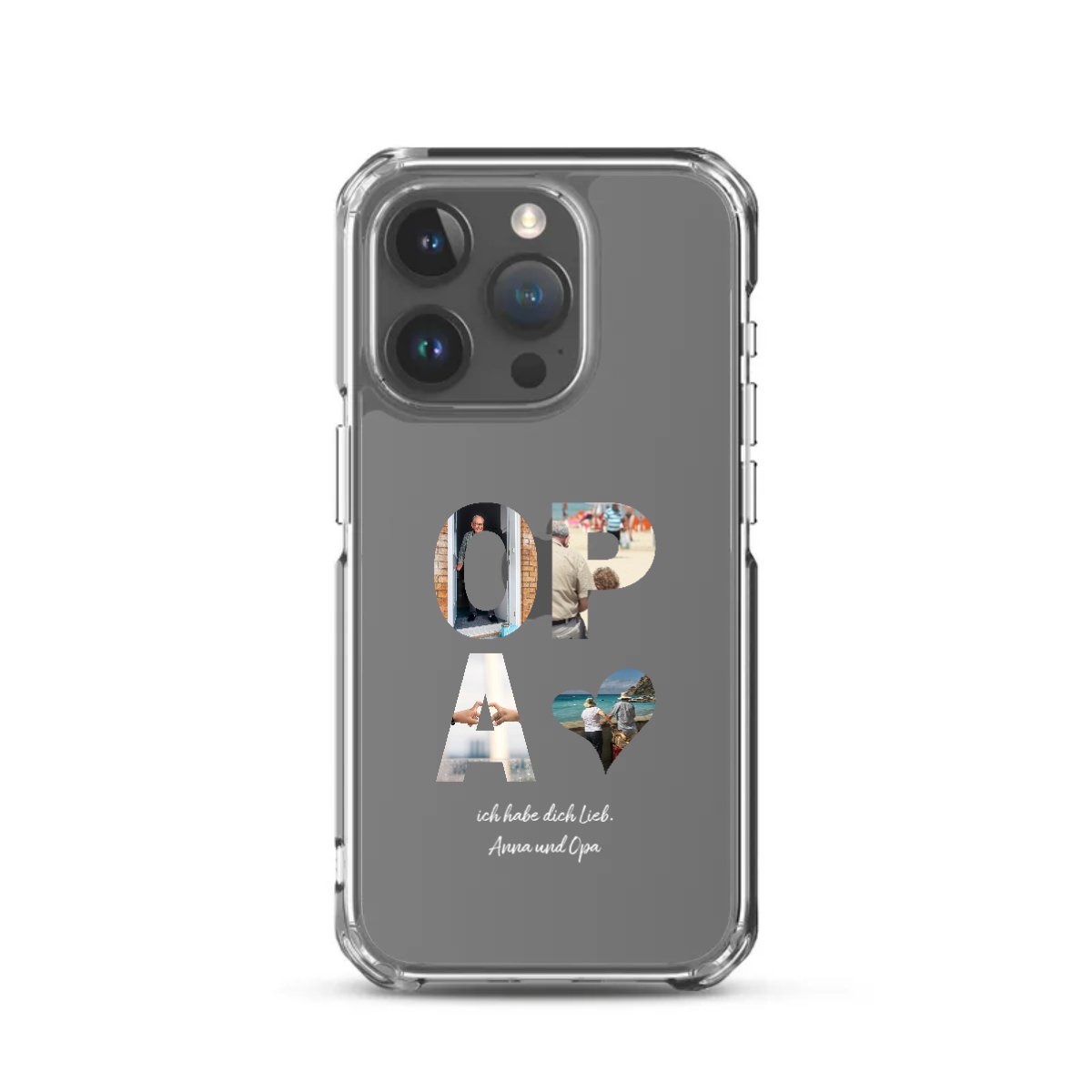 Personalisierte iphone handy - hülle für Opa - OPA Schriftzug und dein Bilder - Magnifa