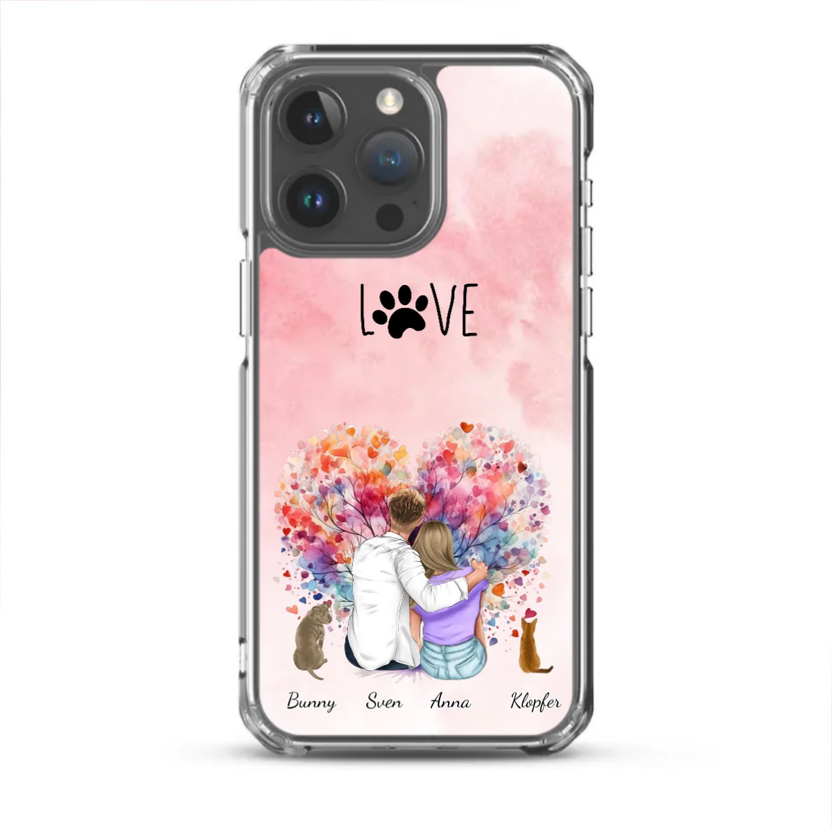 Personalisierte iphone Hülle - partner mit 1 - 6 Haustieren - Magnifa