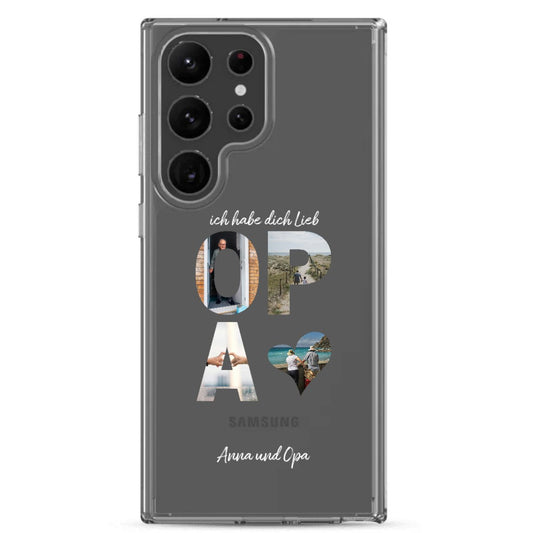 Personalisierte Samsung handy - hülle für Opa - OPASchriftzug und dein Bilder - Magnifa