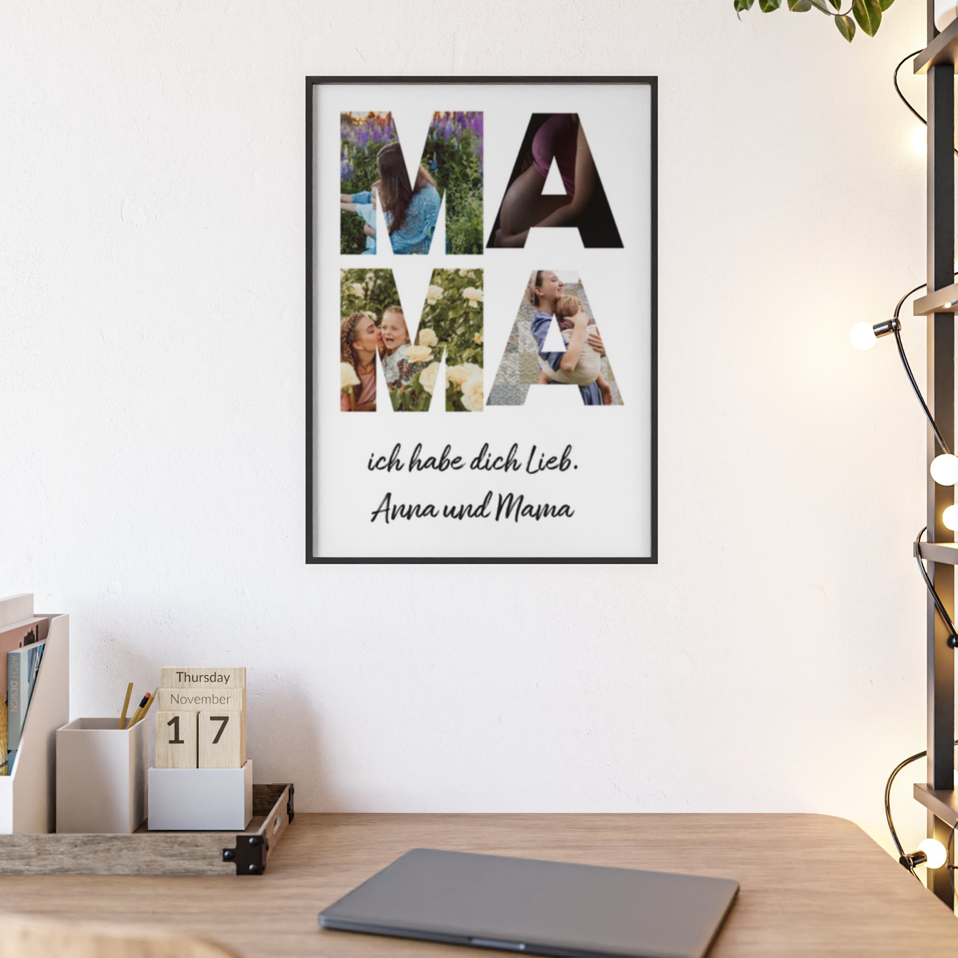 Personalisierte Leinwand für Bestie Mama - Mama Schriftzug und dein Bilder - Magnifa