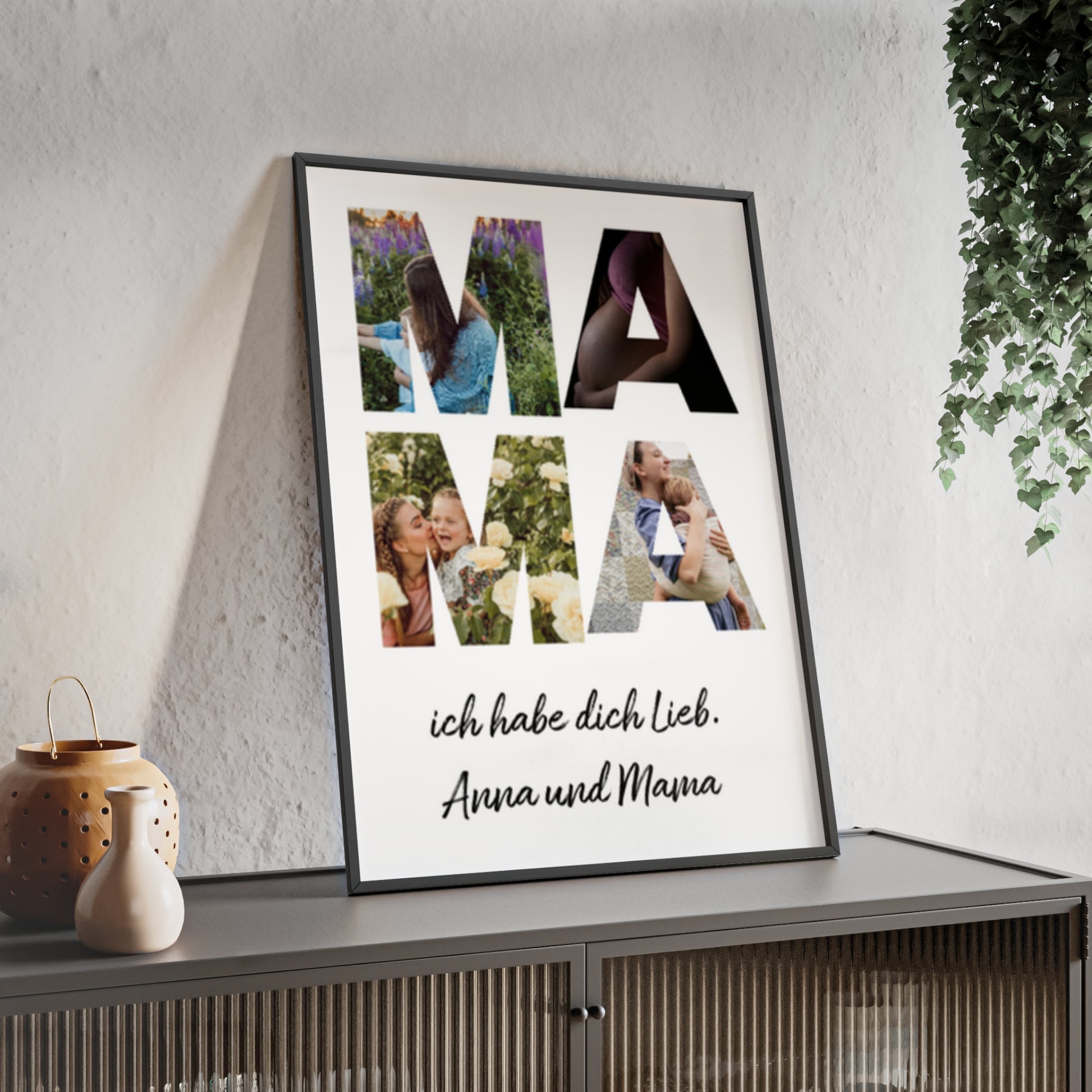 Personalisierte Leinwand für Bestie Mama - Mama Schriftzug und dein Bilder - Magnifa