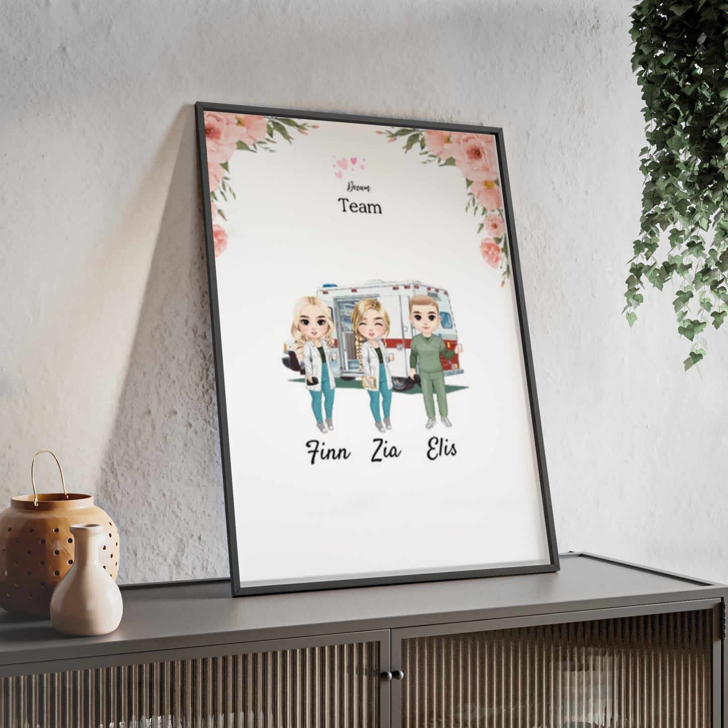 Personalisiertes Poster mit Rahmen - Krankenschwester/Ärzte/Krankenpfleger/Apotheker (1 - 8 Fach Personal) - Magnifa