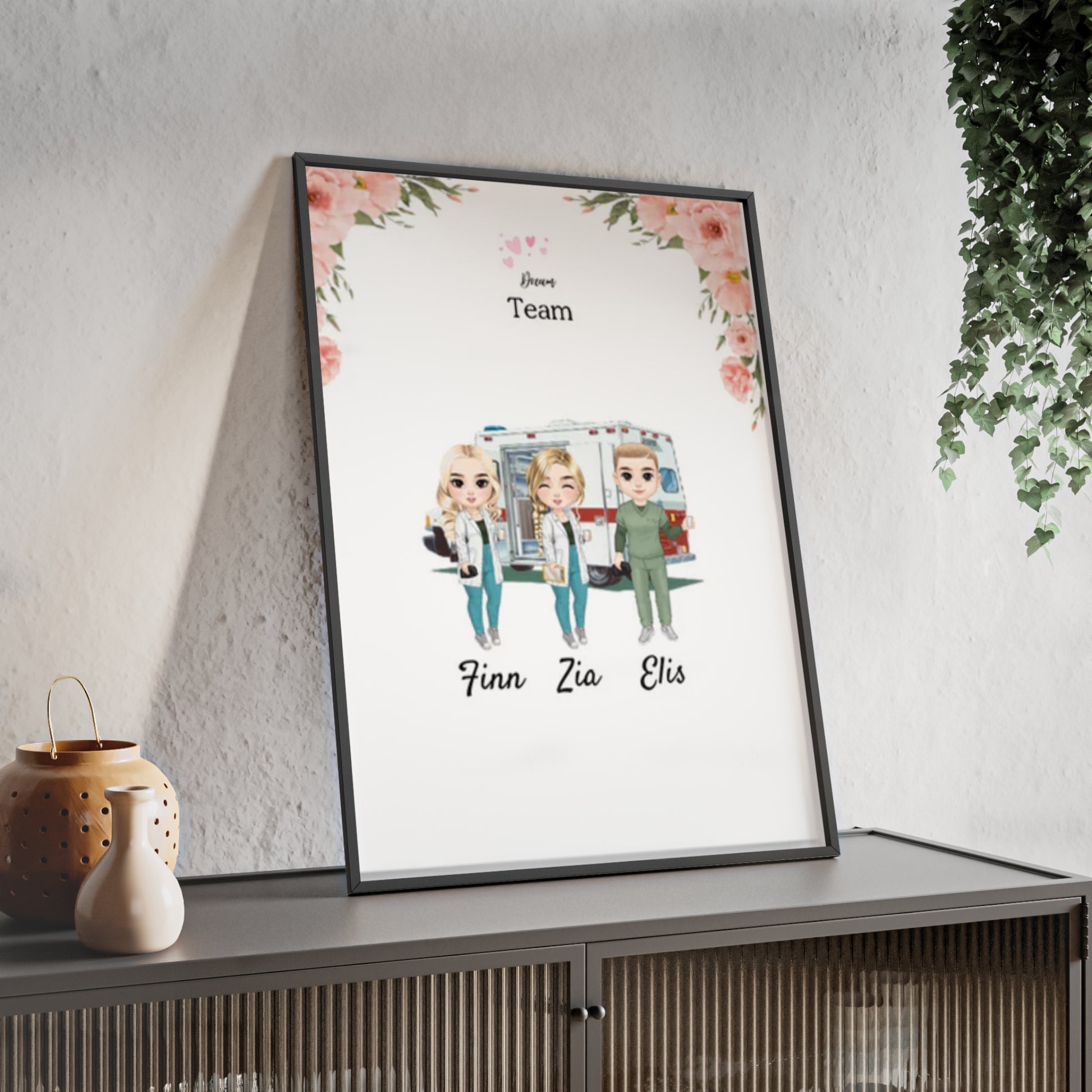 Personalisiertes Poster mit Rahmen - Krankenschwester/Ärzte/Krankenpfleger/Apotheker (1 - 8 Fach Personal) - Magnifa