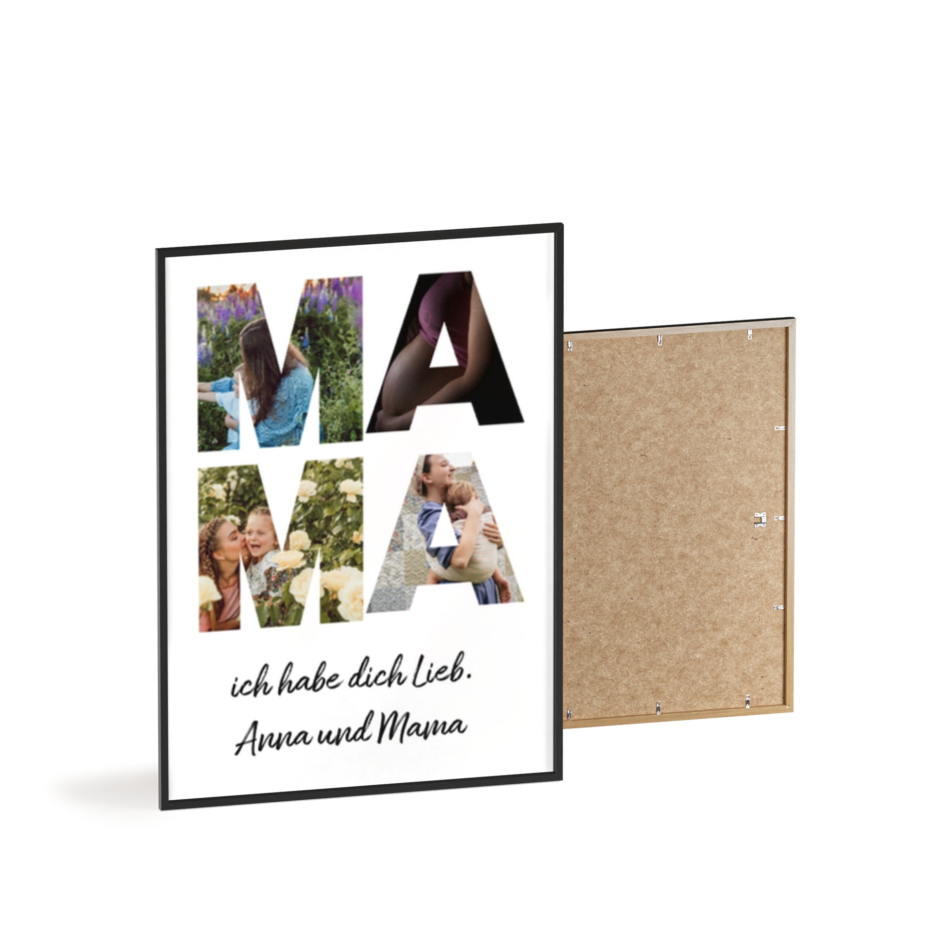 Personalisierte Leinwand für Bestie Mama - Mama Schriftzug und dein Bilder - Magnifa