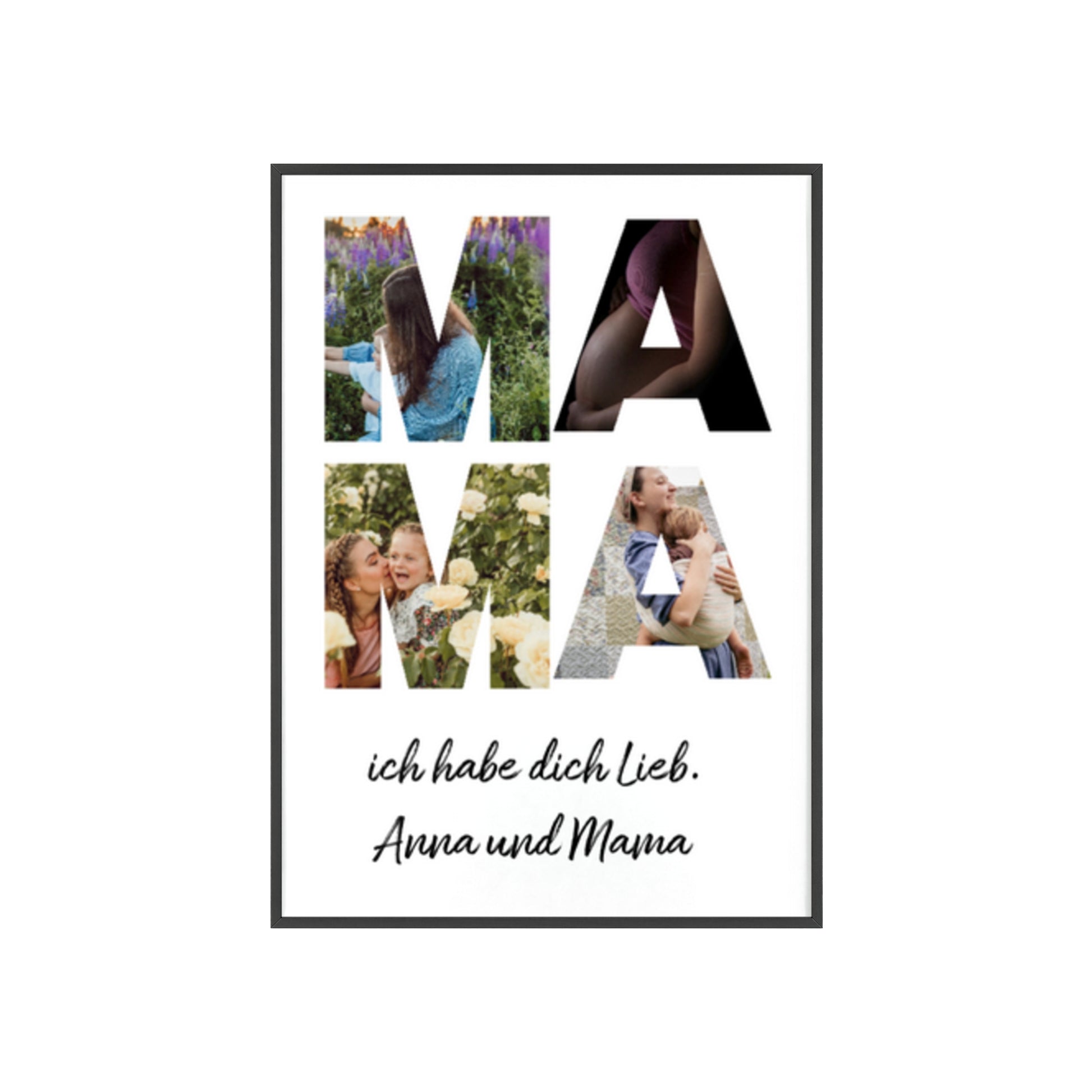 Personalisierte Leinwand für Bestie Mama - Mama Schriftzug und dein Bilder - Magnifa