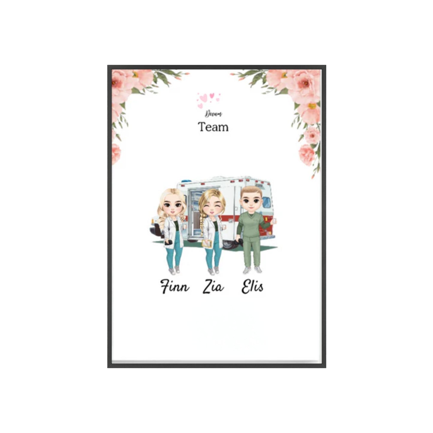 Personalisiertes Poster mit Rahmen - Krankenschwester/Ärzte/Krankenpfleger/Apotheker (1 - 8 Fach Personal) - Magnifa
