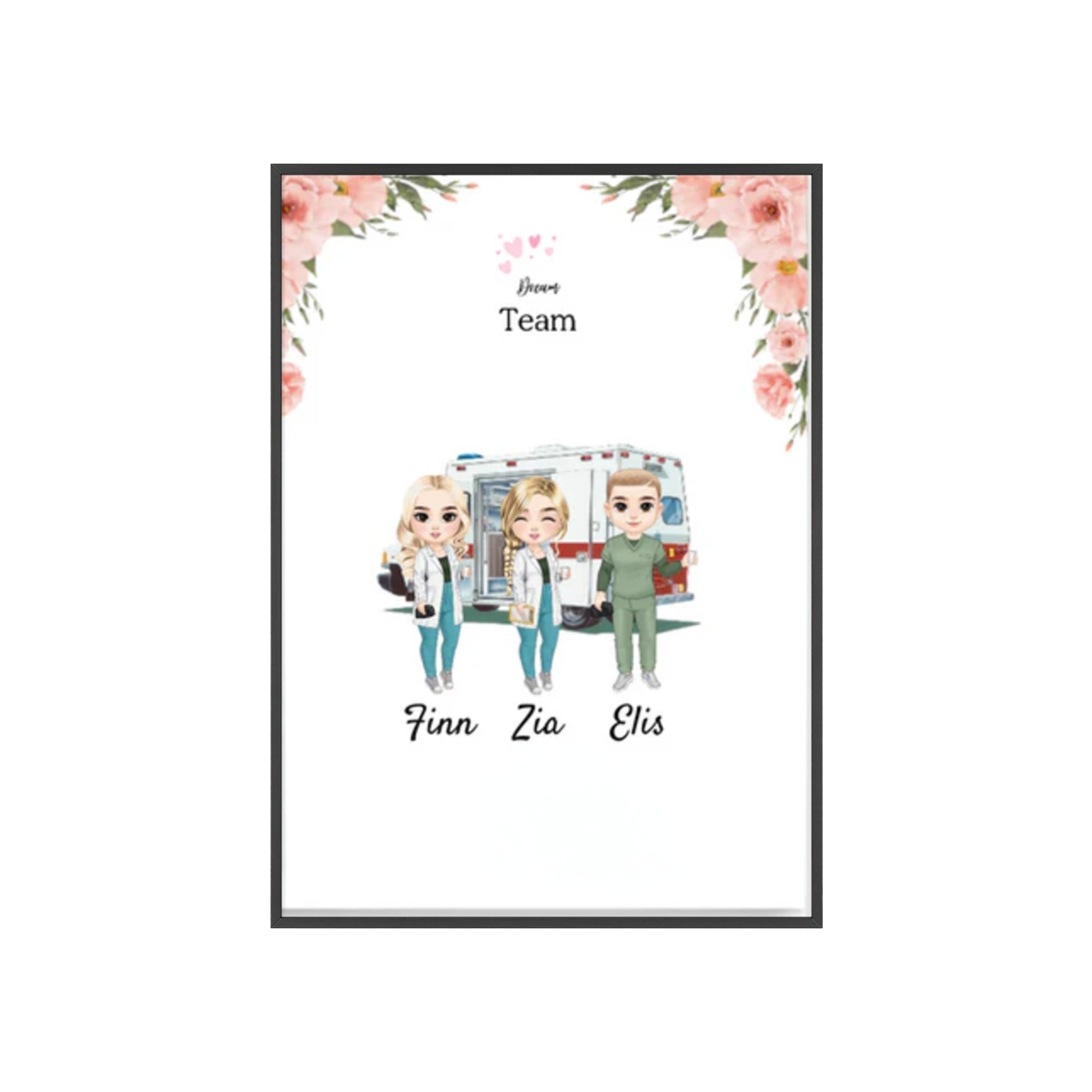 Personalisiertes Poster mit Rahmen - Krankenschwester/Ärzte/Krankenpfleger/Apotheker (1 - 8 Fach Personal) - Magnifa
