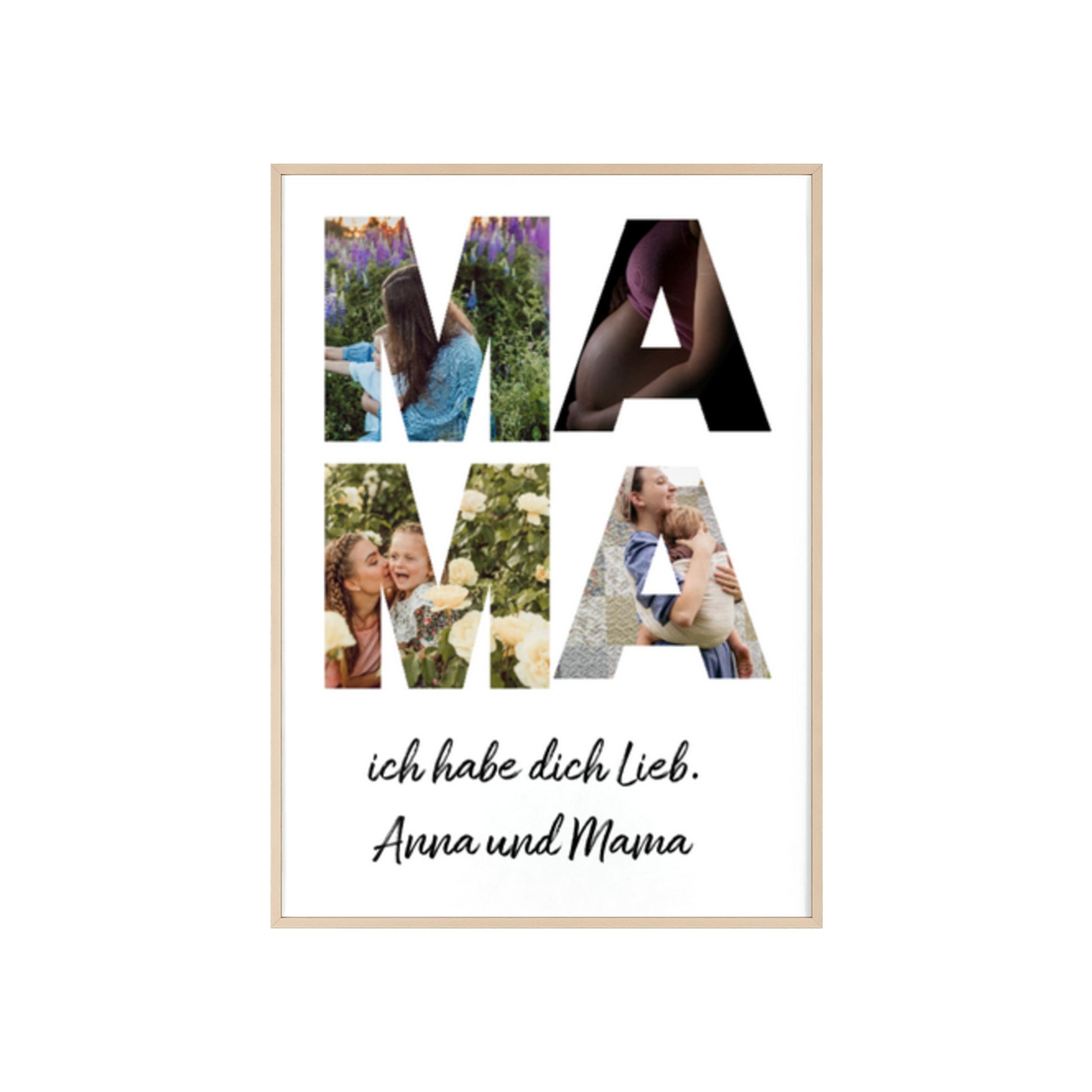 Personalisierte Leinwand für Bestie Mama - Mama Schriftzug und dein Bilder - Magnifa