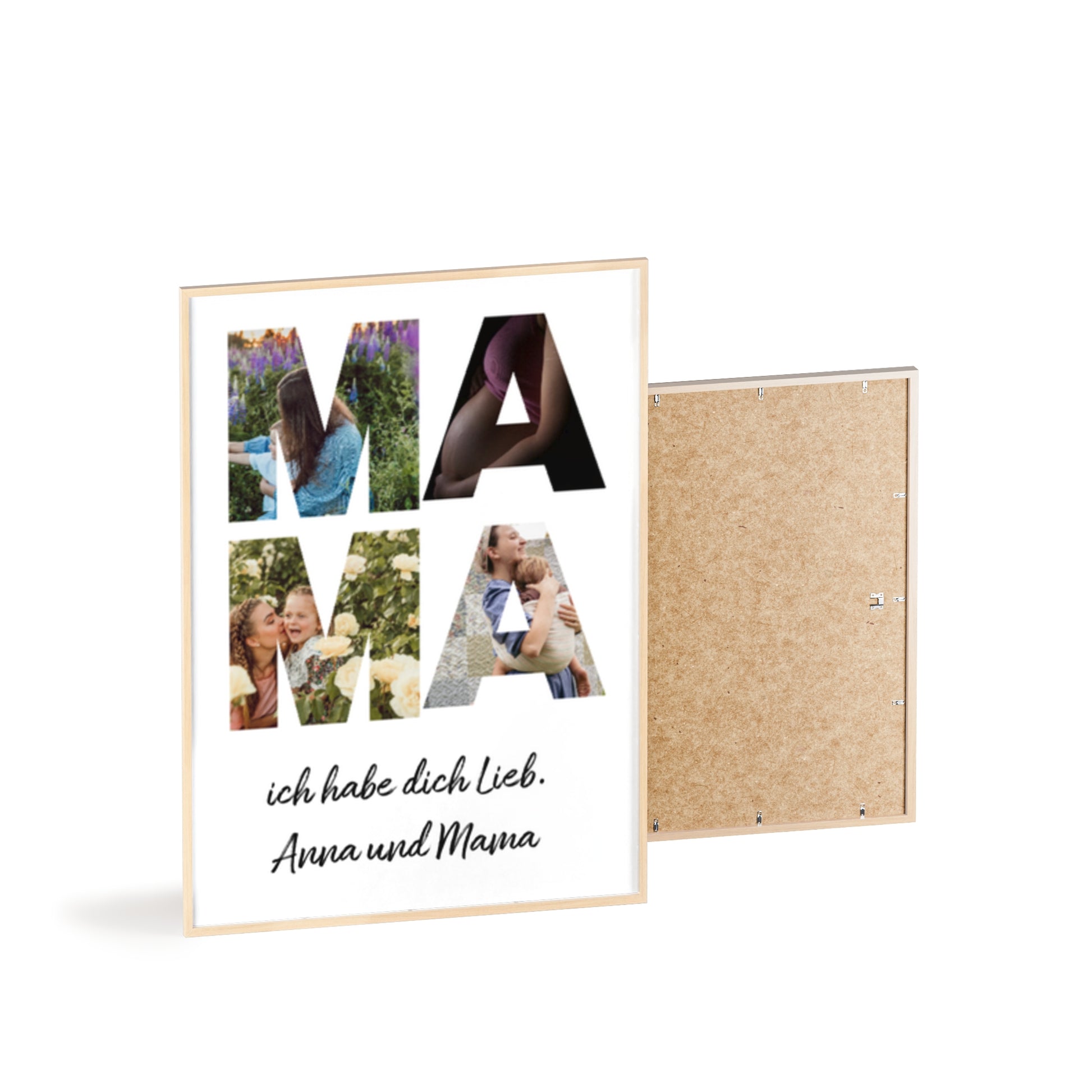 Personalisierte Leinwand für Bestie Mama - Mama Schriftzug und dein Bilder - Magnifa