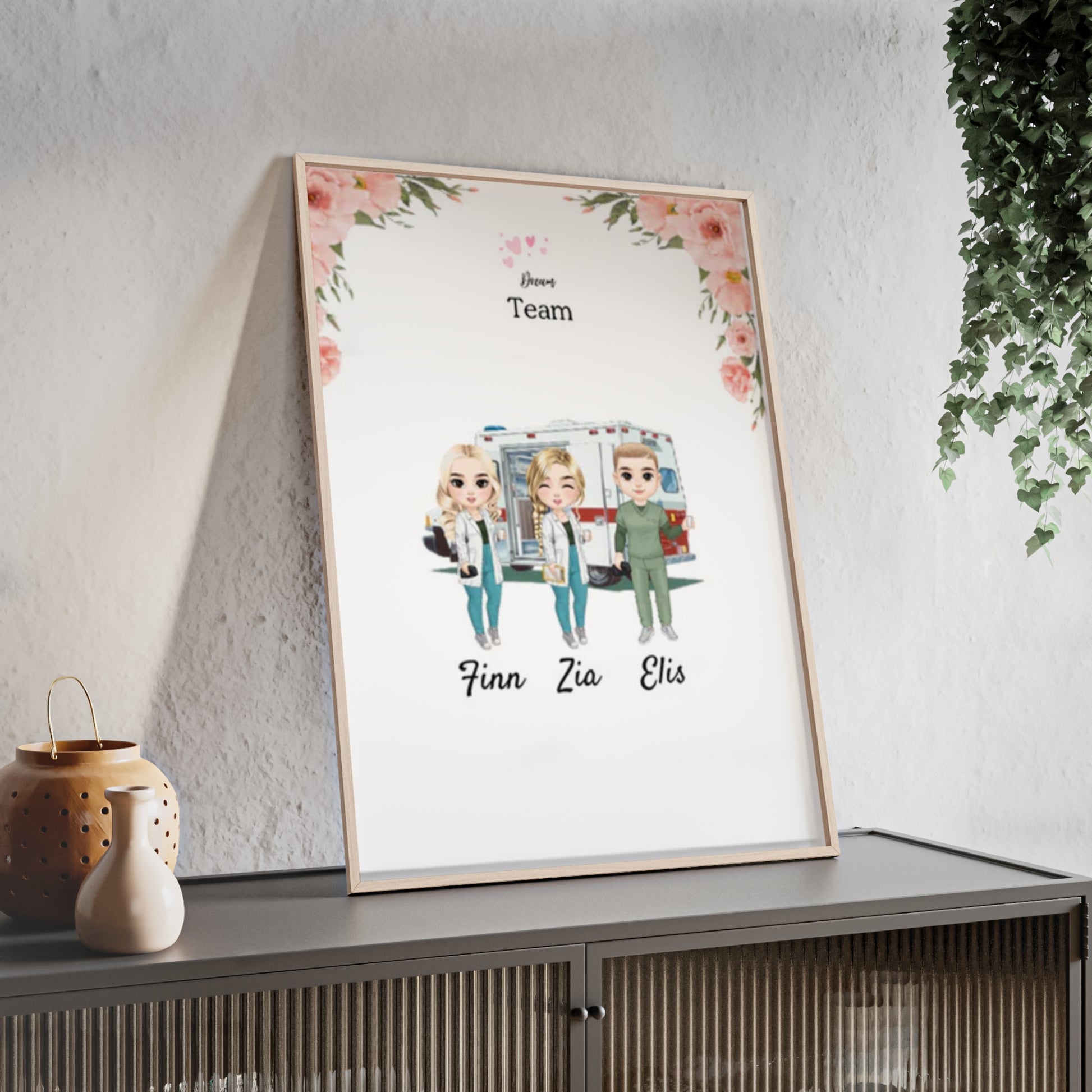 Personalisiertes Poster mit Rahmen - Krankenschwester/Ärzte/Krankenpfleger/Apotheker (1 - 8 Fach Personal) - Magnifa