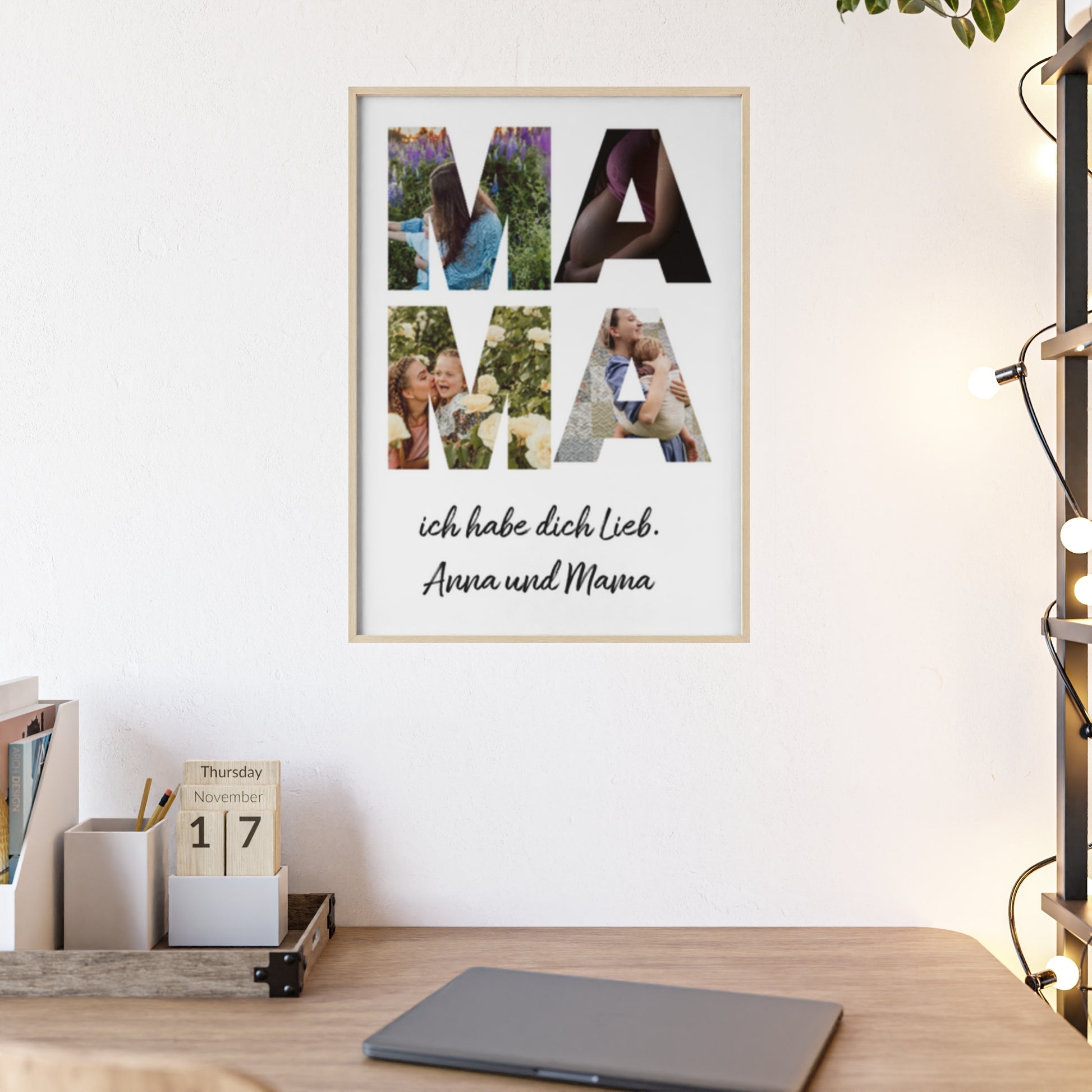Personalisierte Leinwand für Bestie Mama - Mama Schriftzug und dein Bilder - Magnifa
