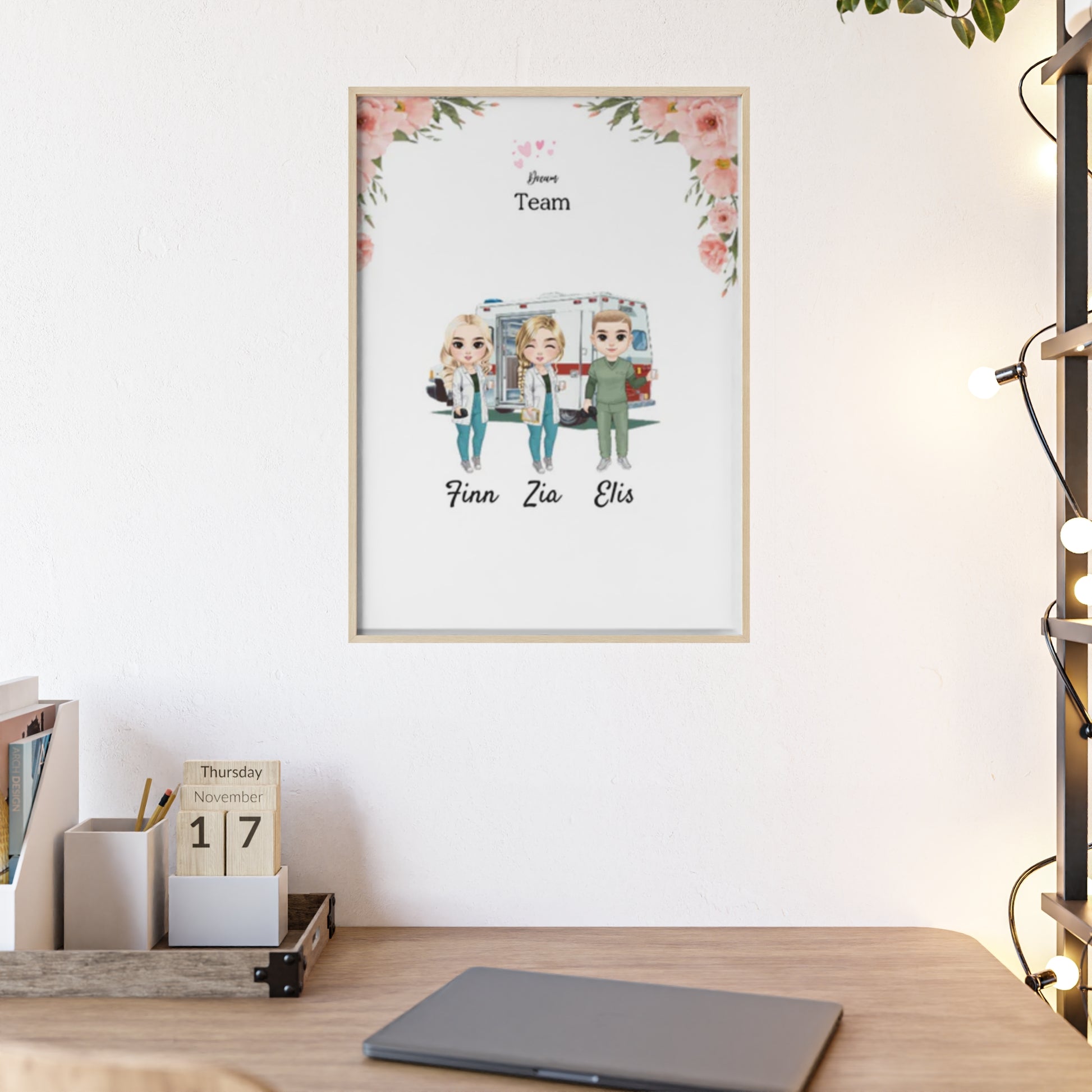Personalisiertes Poster mit Rahmen - Krankenschwester/Ärzte/Krankenpfleger/Apotheker (1 - 8 Fach Personal) - Magnifa