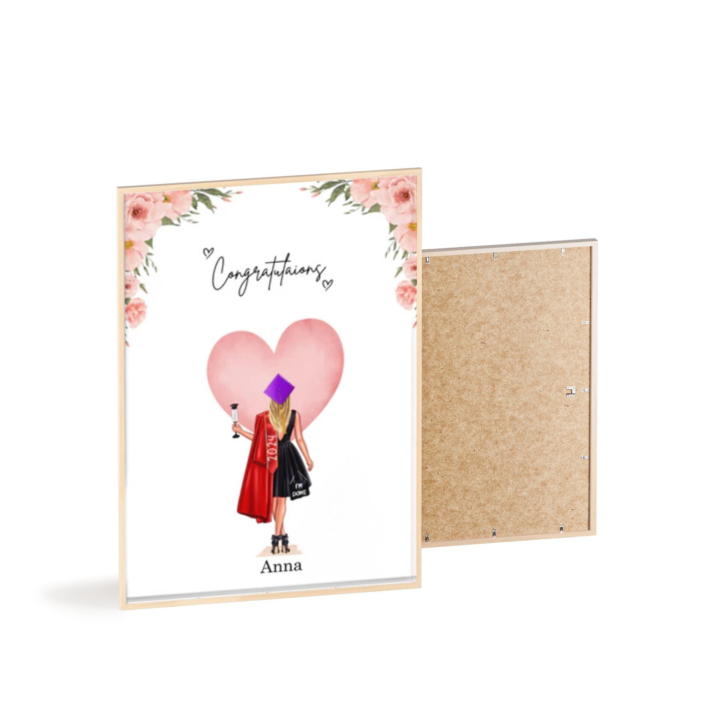 Personalisiertes Poster mit Rahmen-Bachelor/Master/Abitur/Schulabschluss (1-4 Frauen)