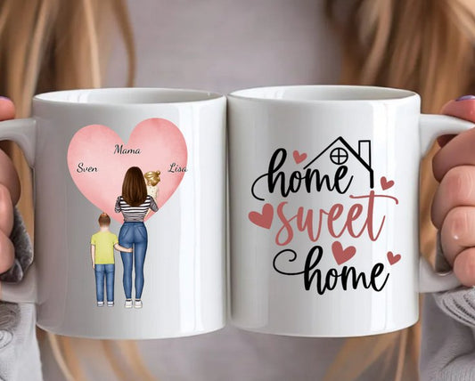 Personalisierte Tasse - Mama/Oma mit 1 - 4 Kindern - Magnifa