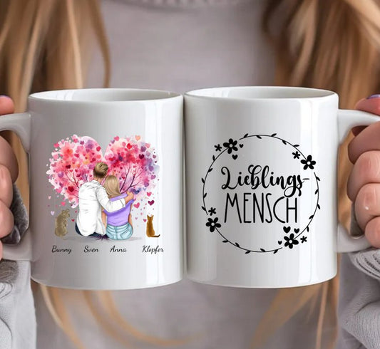 Personalisierte Tasse - Partner mit 1 - 6 Haustieren - Magnifa