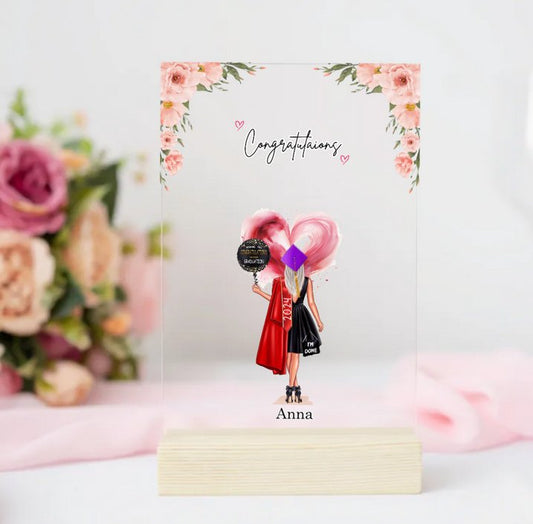 Personalisierte Acrylglasplatte - Bachelor/Master/Abitur/Schulabschluss (1 - 4 Frauen)) - Magnifa