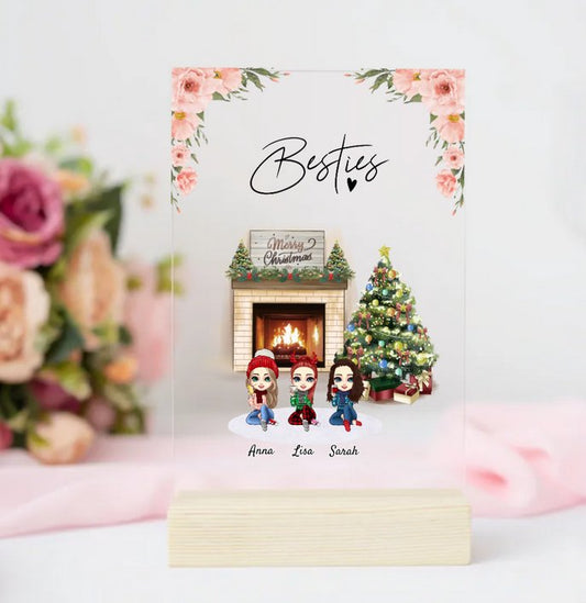 Personalisierte Acrylglasplatte - Beste Freundin (2 - 4 Freundinnen) - Weinachtsgeschenk - Magnifa