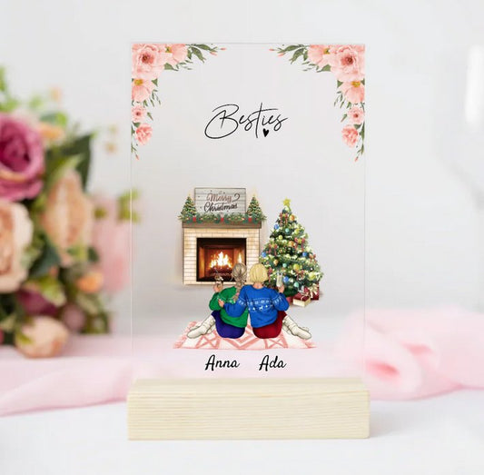 Personalisierte Acrylglasplatte - Beste Freundin (2 - 4 Freundinnen) - Weinachtsgeschenk - Magnifa