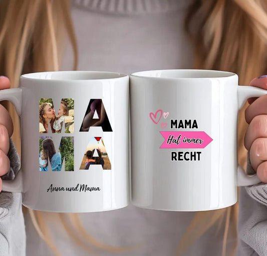Personalisierte Tasse Für Mama - MAMA Schriftzug und dein Bilder - Magnifa