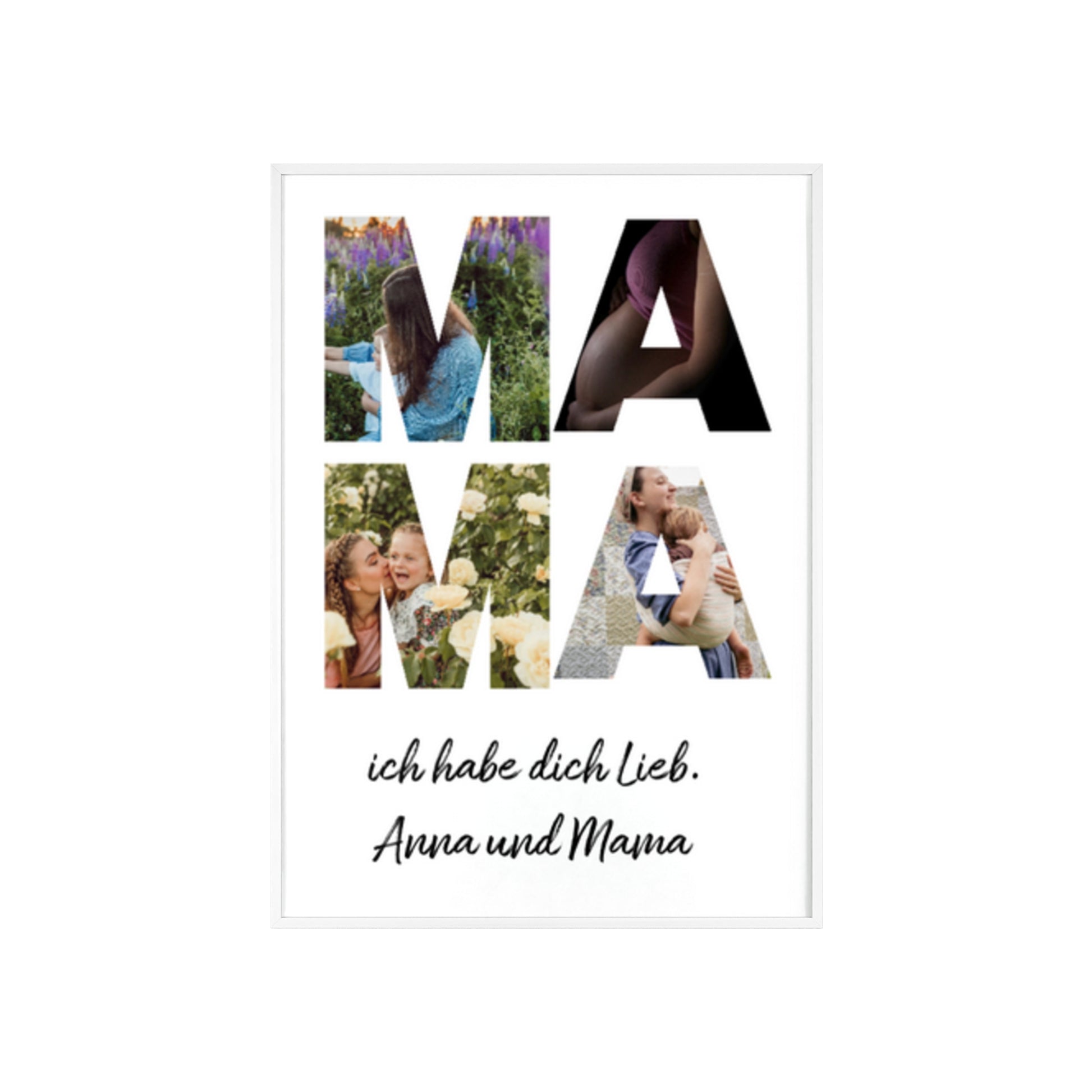 Personalisierte Leinwand für Bestie Mama - Mama Schriftzug und dein Bilder - Magnifa