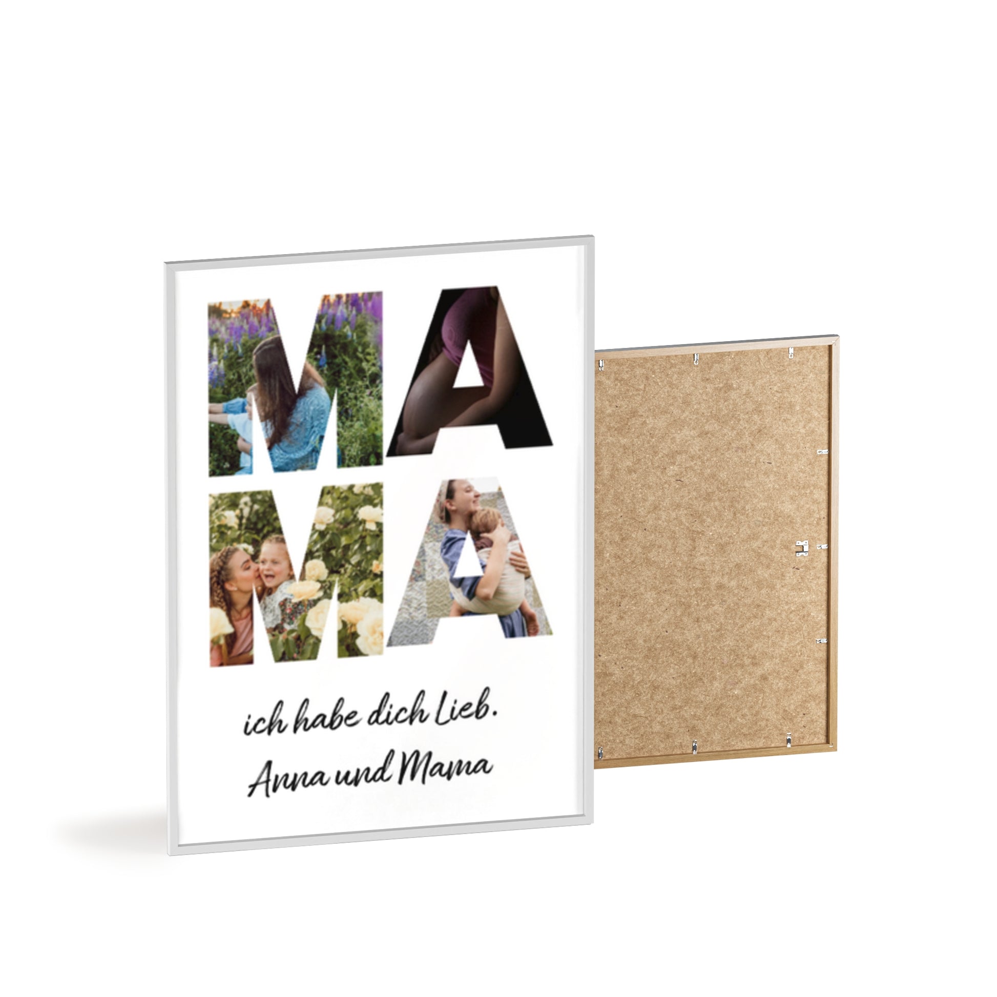 Personalisierte Leinwand für Bestie Mama - Mama Schriftzug und dein Bilder - Magnifa