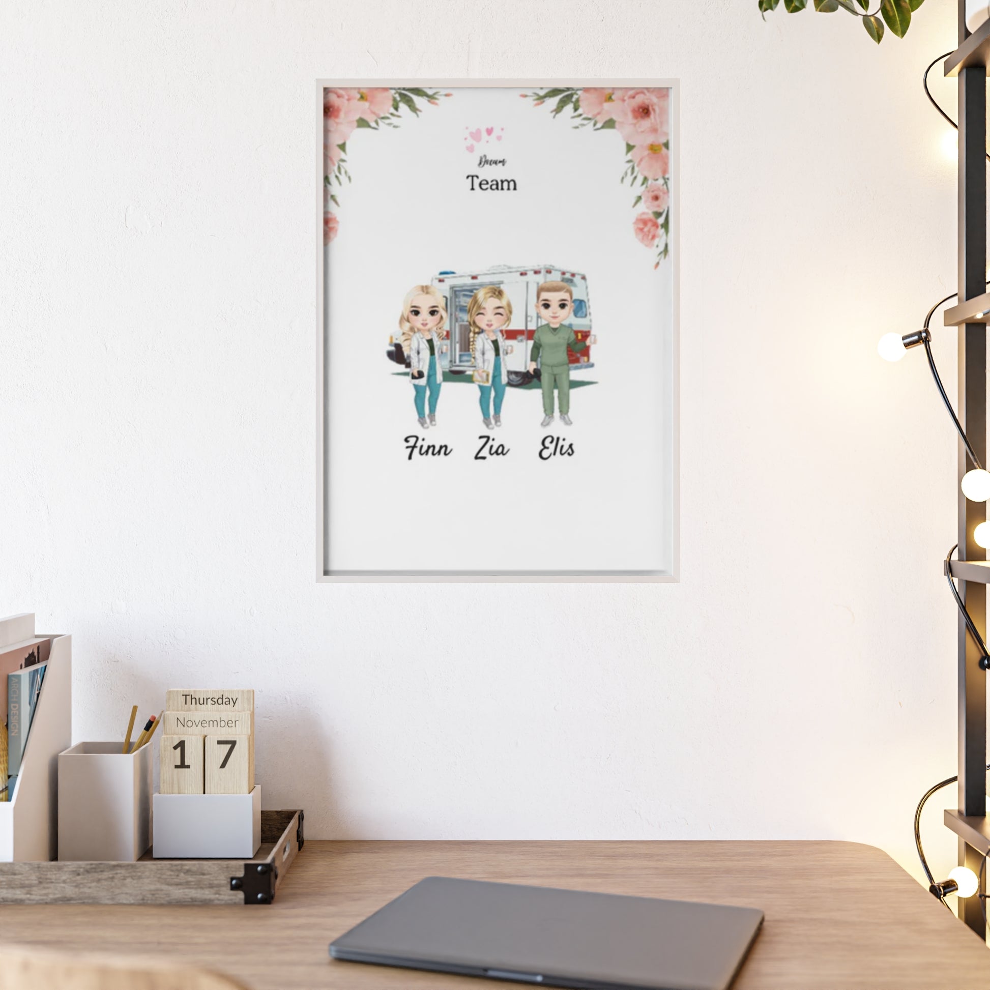 Personalisiertes Poster mit Rahmen - Krankenschwester/Ärzte/Krankenpfleger/Apotheker (1 - 8 Fach Personal) - Magnifa