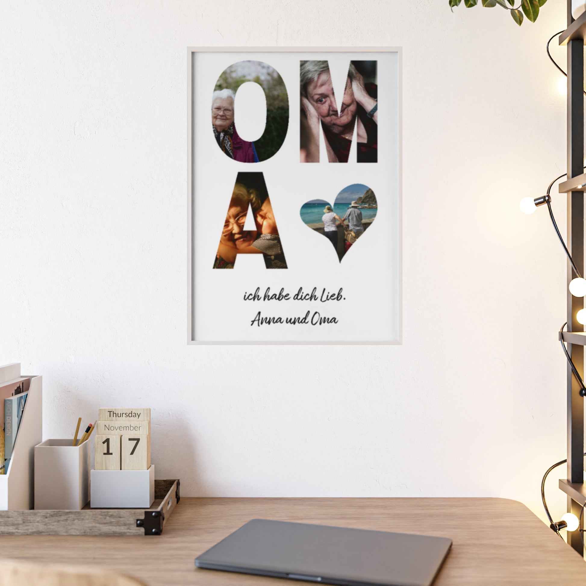 Personalisierte Leinwand für Oma - OMA Schriftzug und dein Bilder - Magnifa