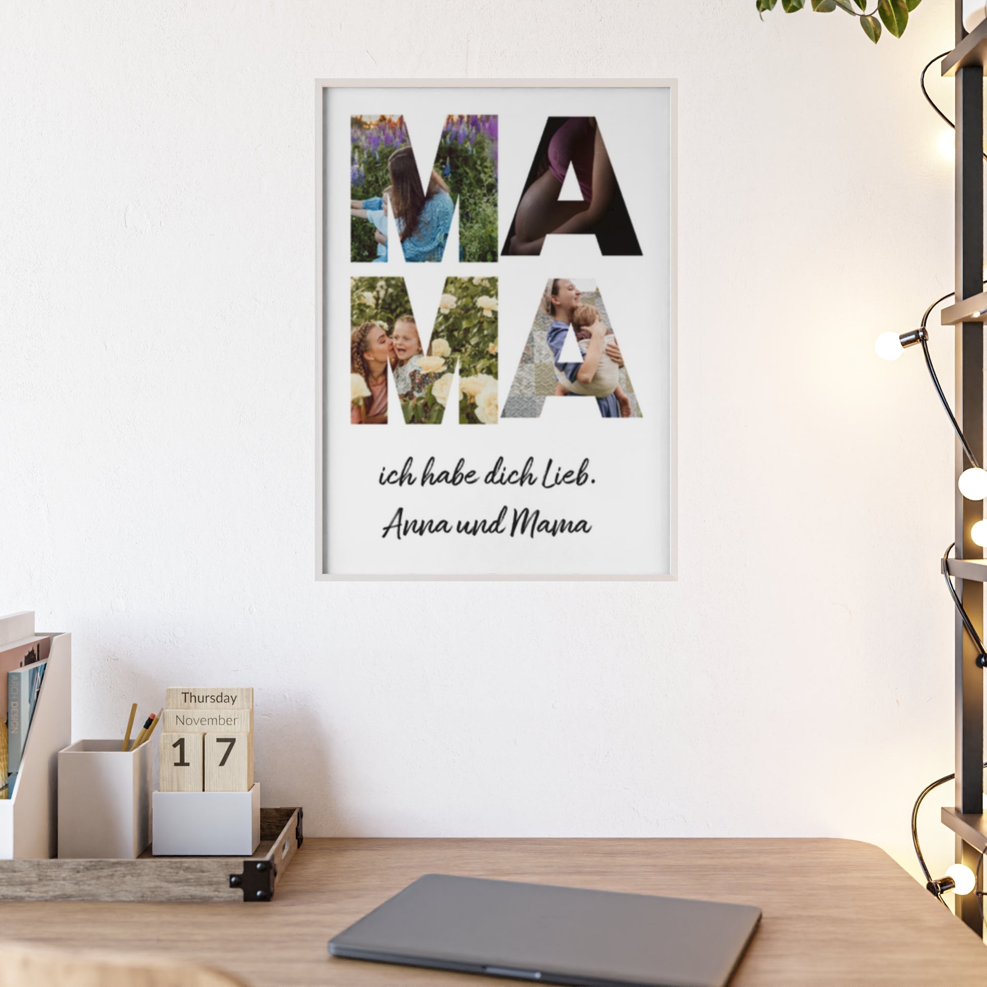 Personalisierte Leinwand für Bestie Mama - Mama Schriftzug und dein Bilder - Magnifa