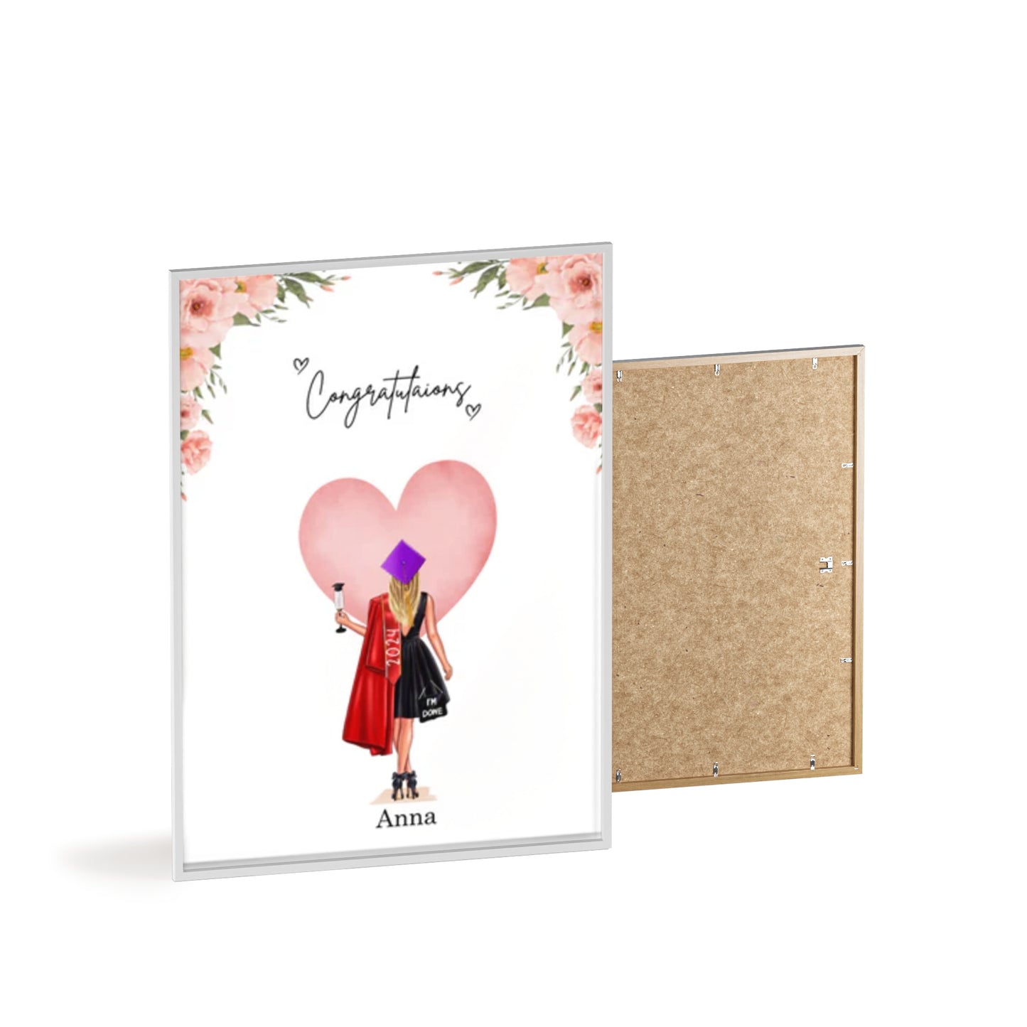 Personalisiertes Poster mit Rahmen-Bachelor/Master/Abitur/Schulabschluss (1-4 Frauen)