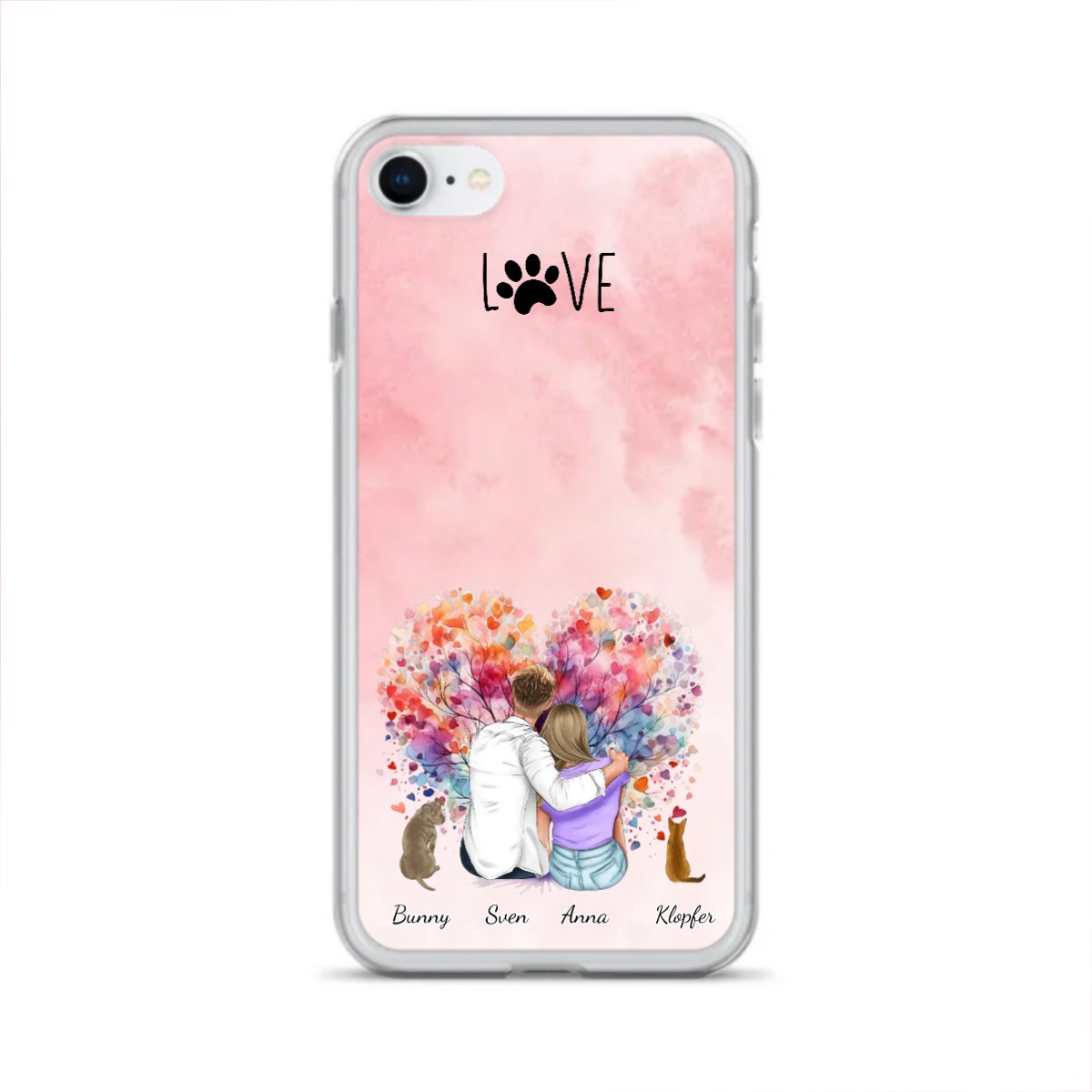Personalisierte iphone Hülle - partner mit 1 - 6 Haustieren - Magnifa
