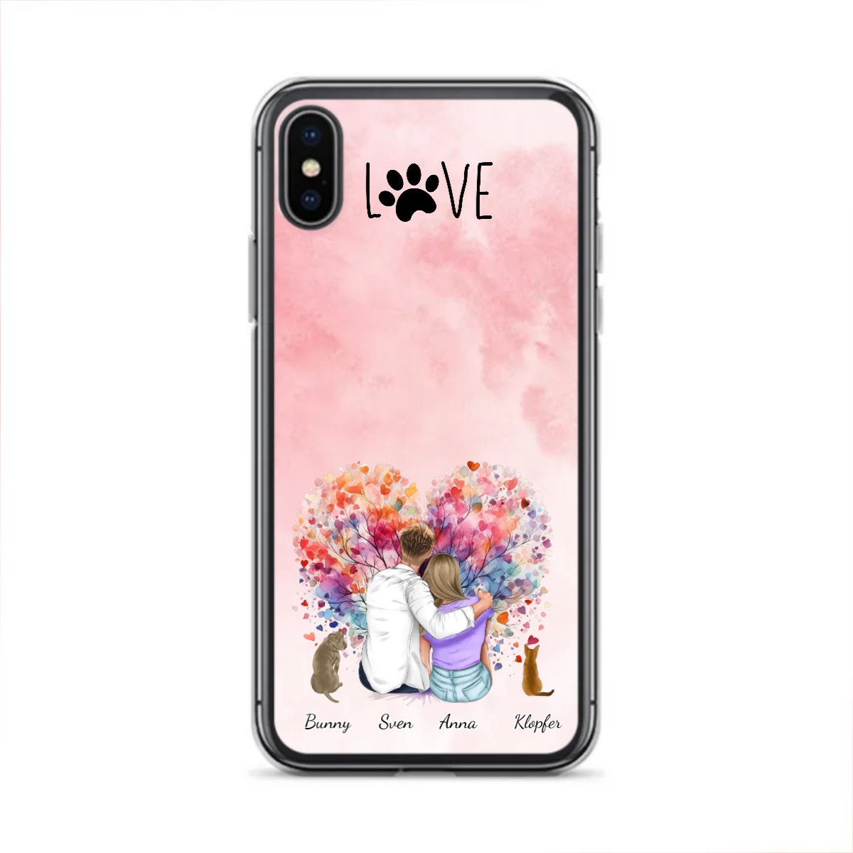 Personalisierte iphone Hülle - partner mit 1 - 6 Haustieren - Magnifa