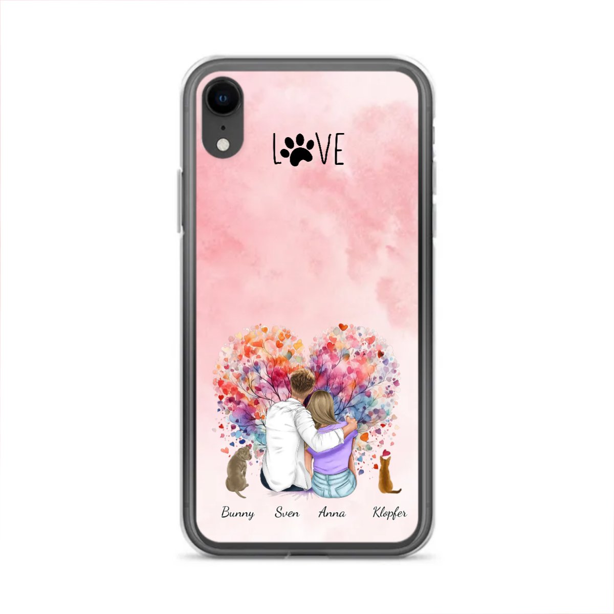 Personalisierte iphone Hülle - partner mit 1 - 6 Haustieren - Magnifa